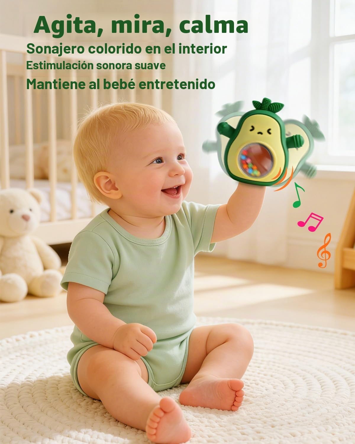 Juguetes de dentición para bebés, mordedor de silicona fácil de suj...