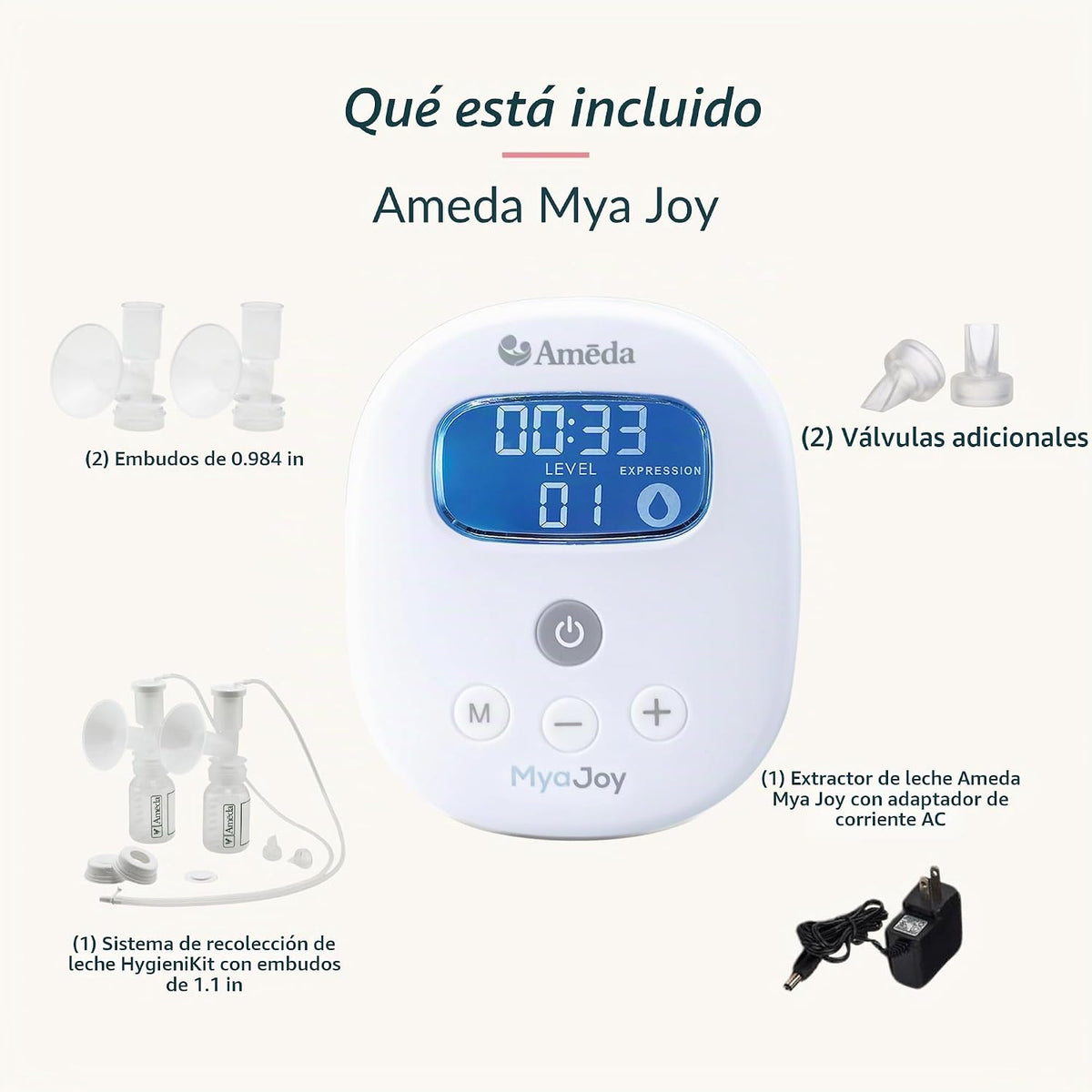 Ameda MYA Joy Extractor de leche eléctrico doble portátil | Grado h...