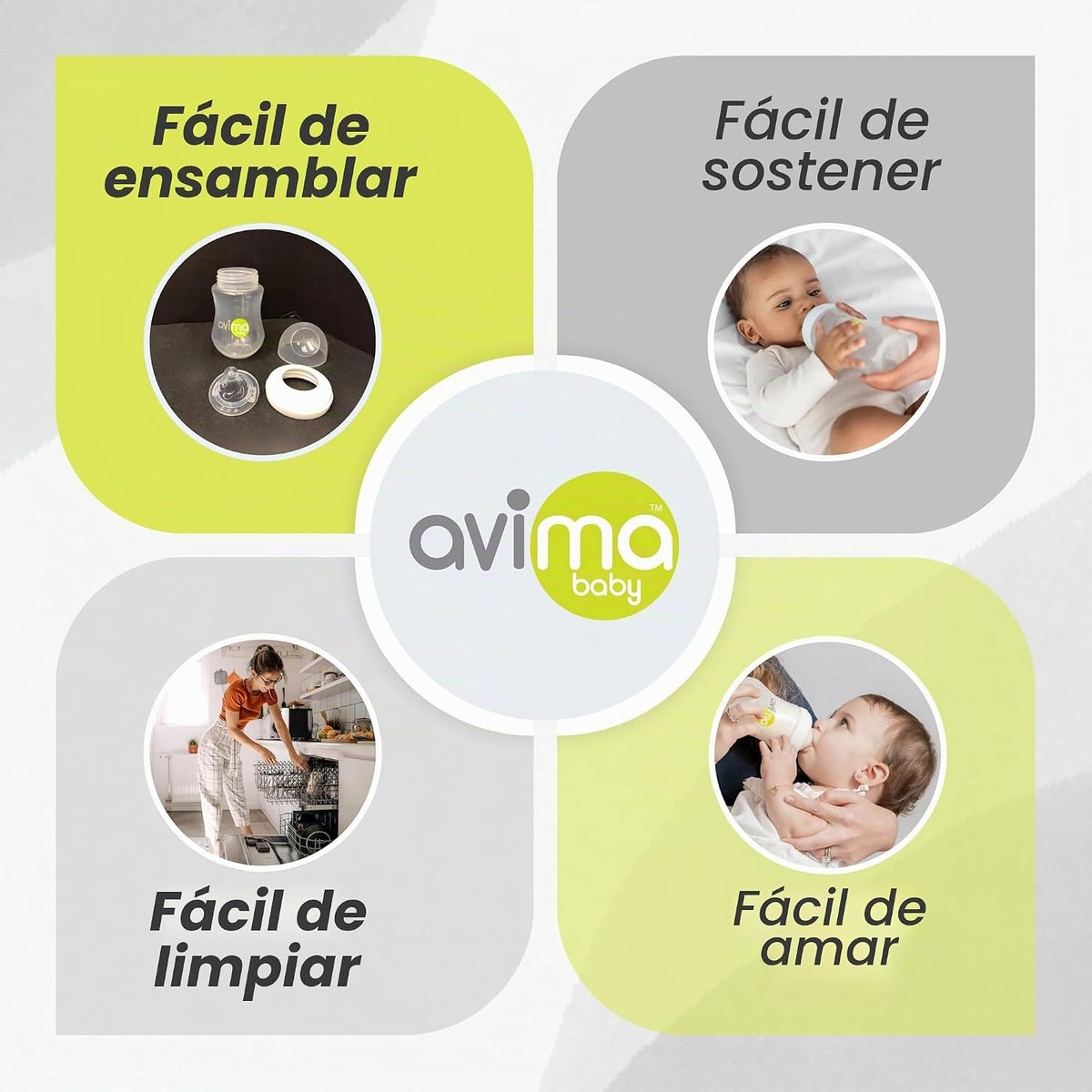 Avima Biberones anticólicos de 9 onzas con pezones de flujo medio....