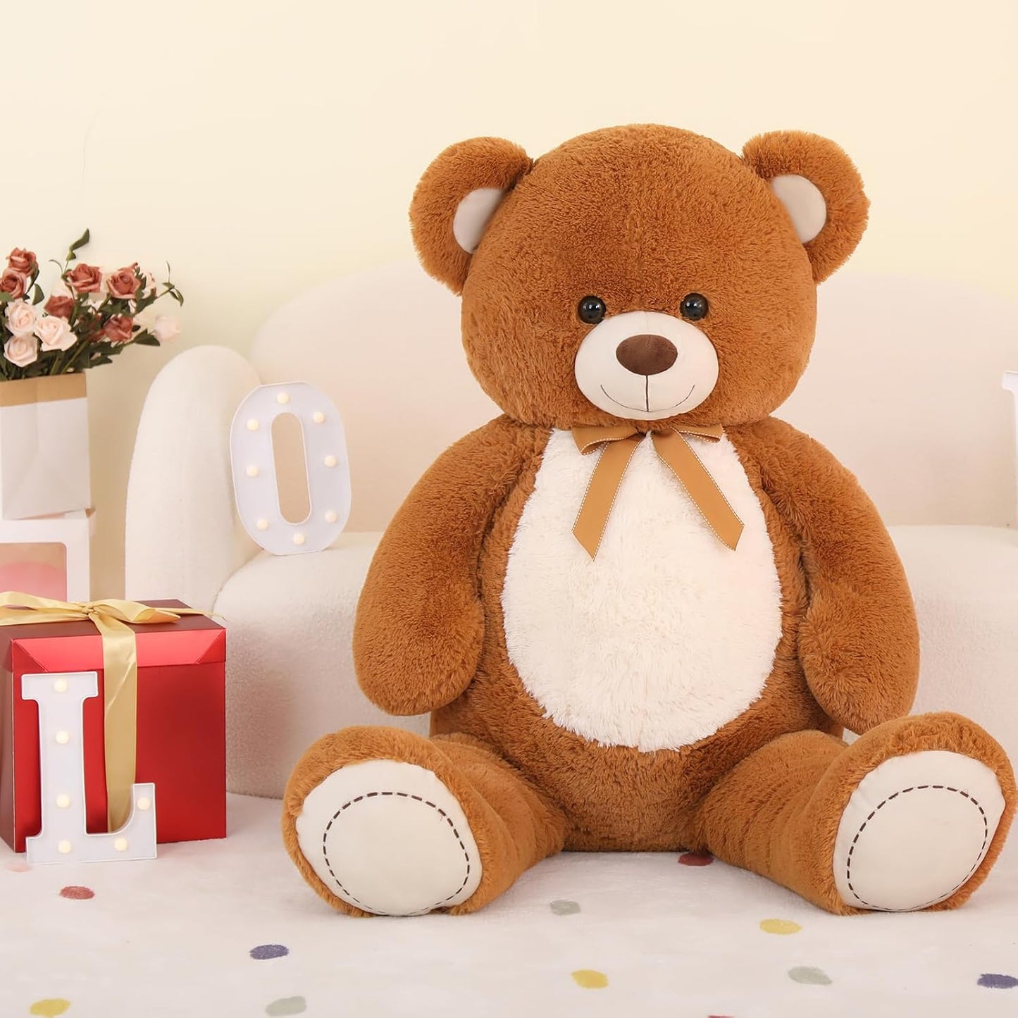 MorisMos Oso de peluche gigante de 4 pies, oso de peluche grande de...