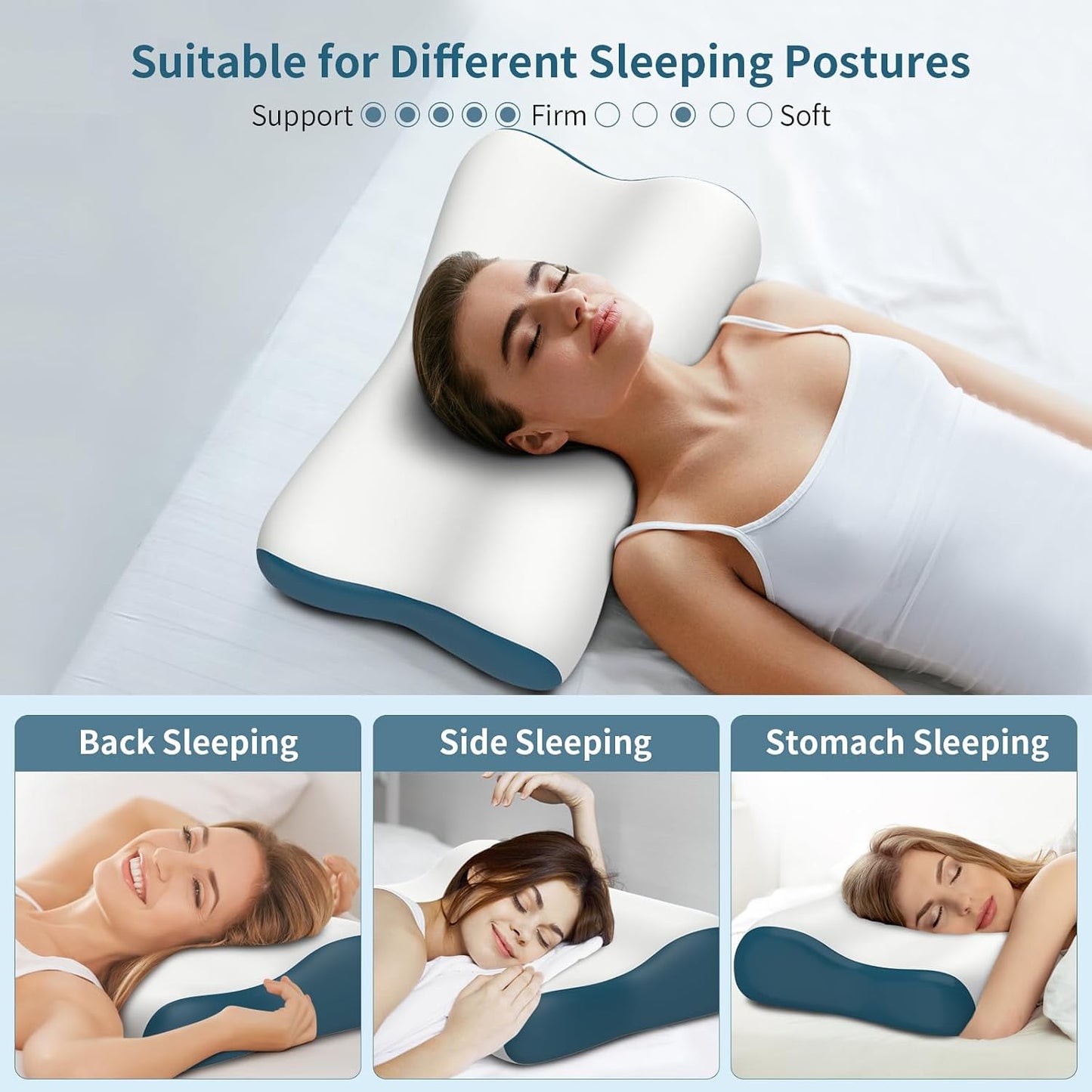 Almohada cervical para el cuello - Almohadas de espuma viscoelástic...