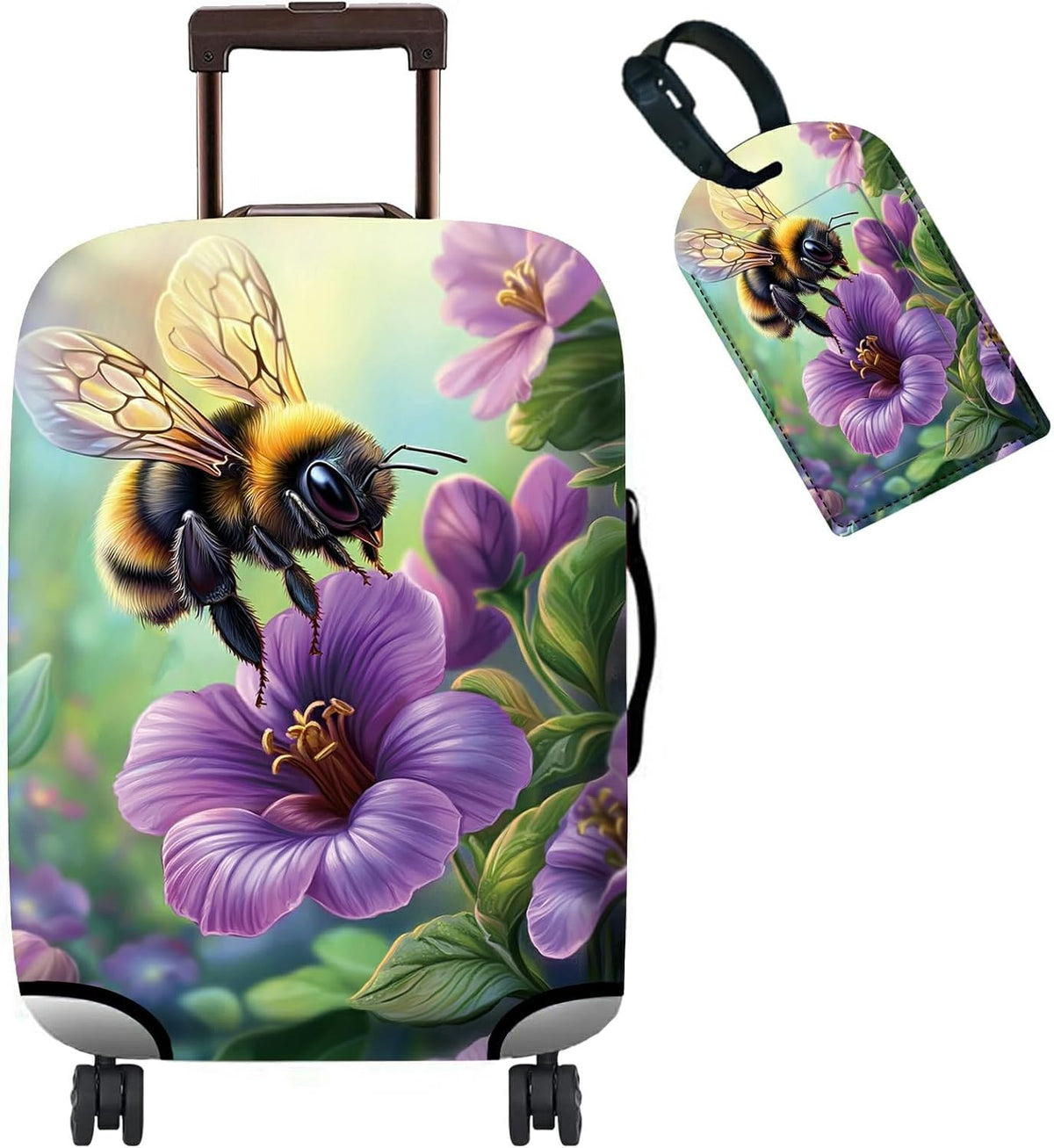 BWEGRHE Funda para equipaje + etiqueta, funda para maleta de viaje...