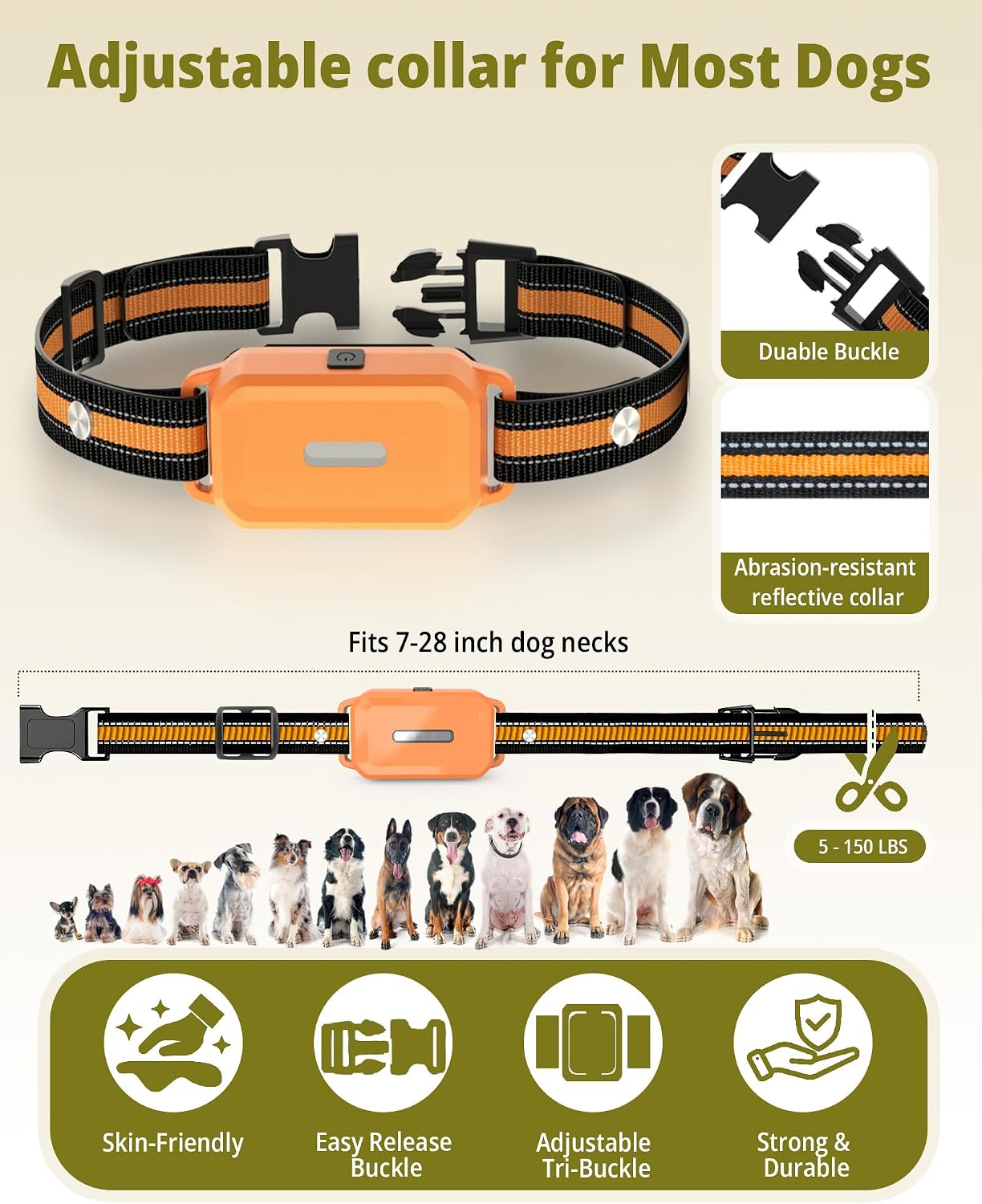 Collar de choque para perros, paquete de 4 (5 a 150 libras), 4400 p...