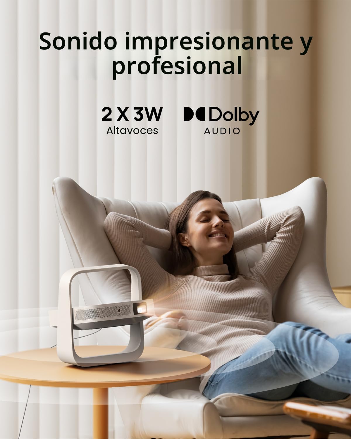 XGIMI Proyector portátil Elfin Flip Plus, 500 lúmenes ISO, soporte...