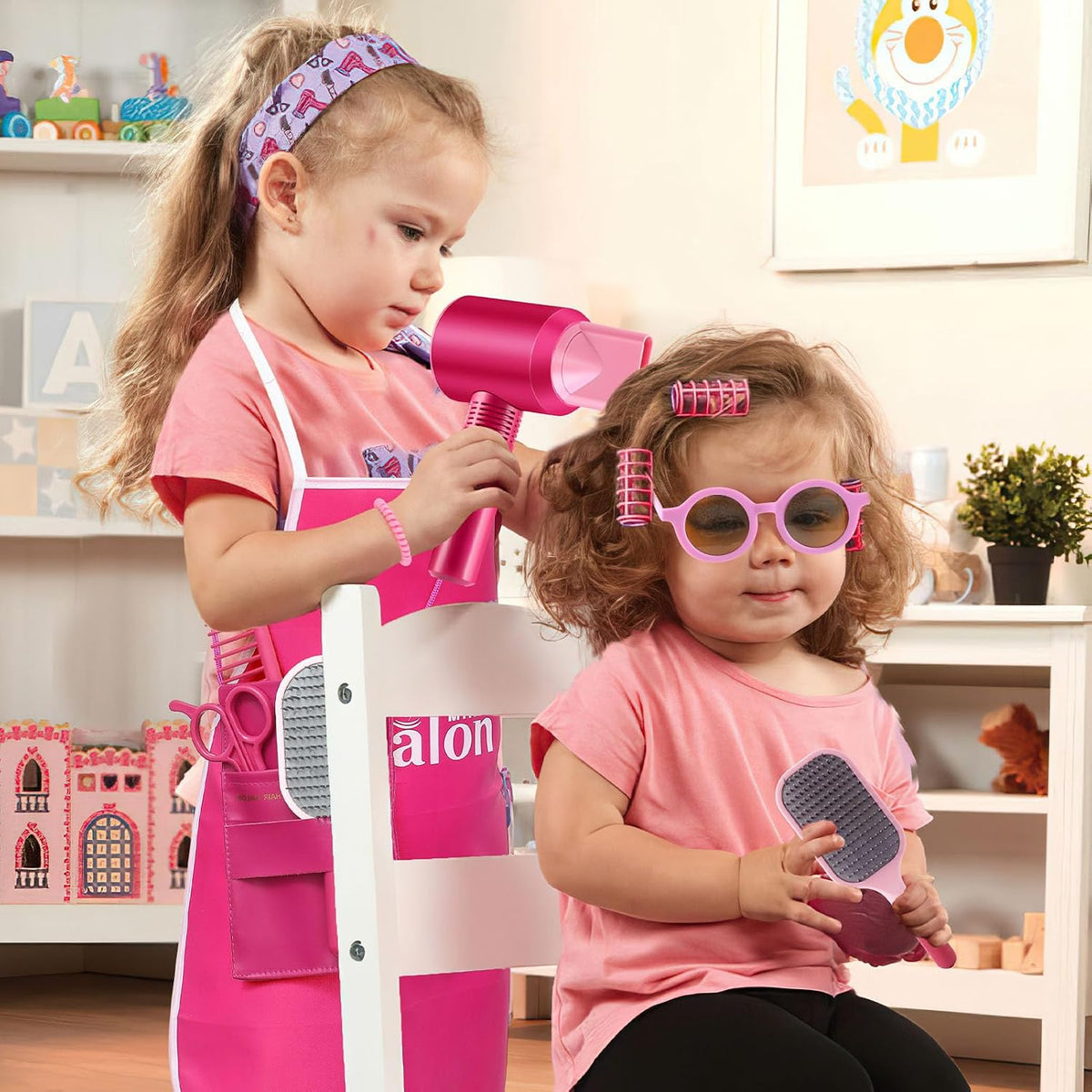 G.C Juguetes de peluquería para niñas, kit de peluquería para niños...