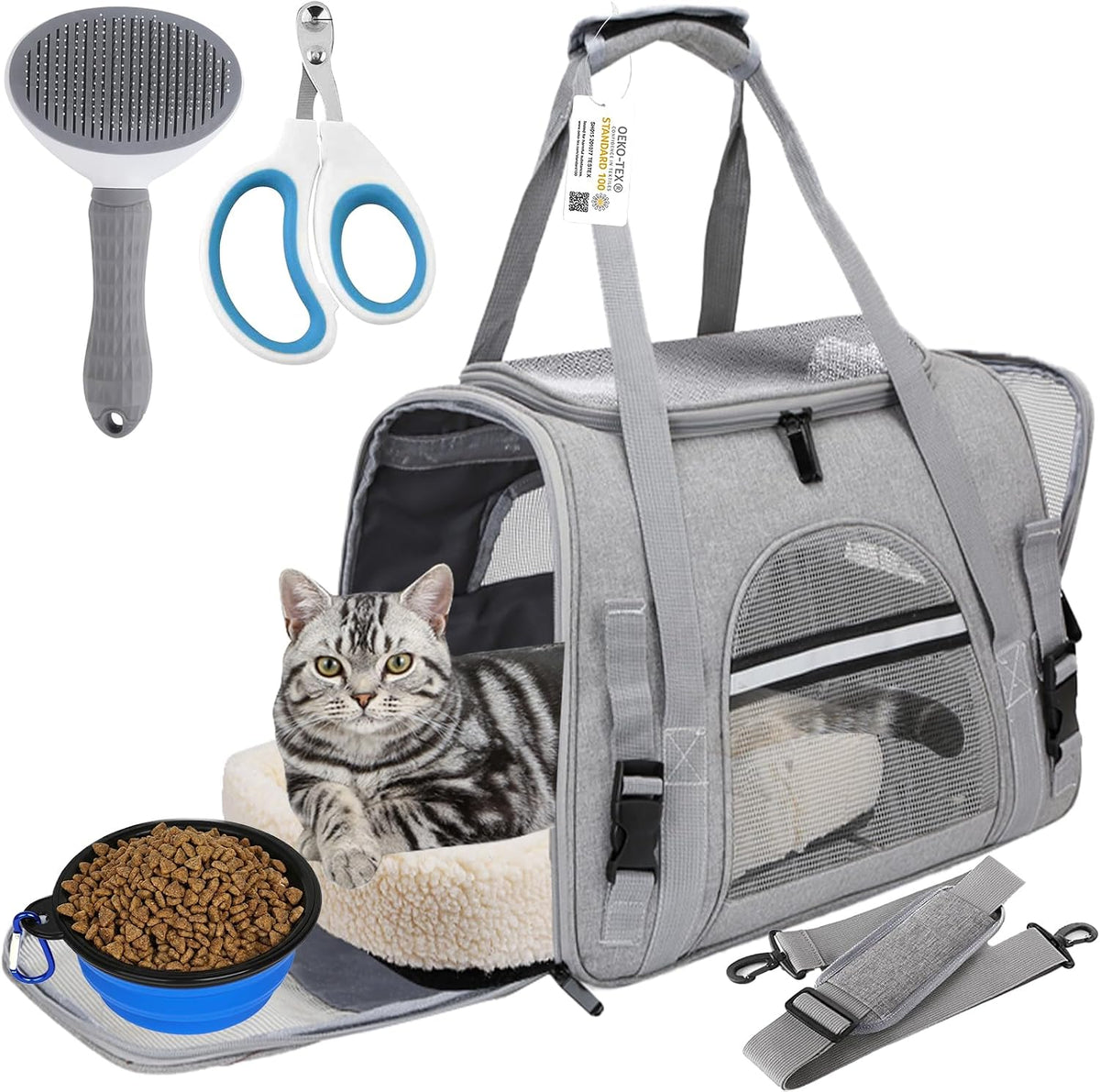 Bolsa de transporte para mascotas aprobada por aerolíneas para gato...