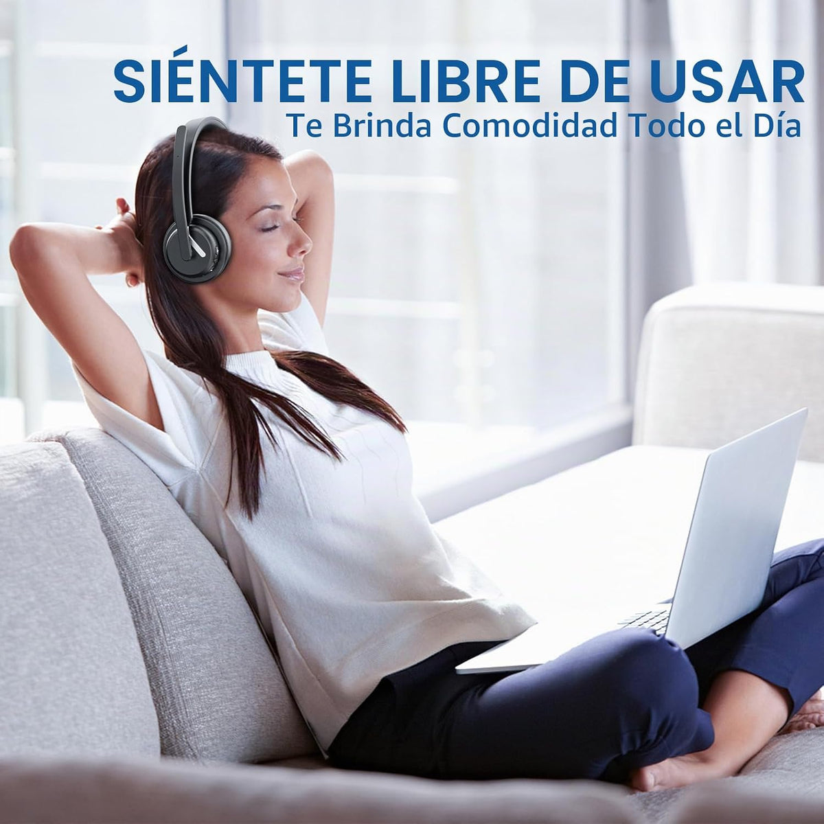awatrue Auriculares inalámbricos con micrófono para el trabajo, aur...