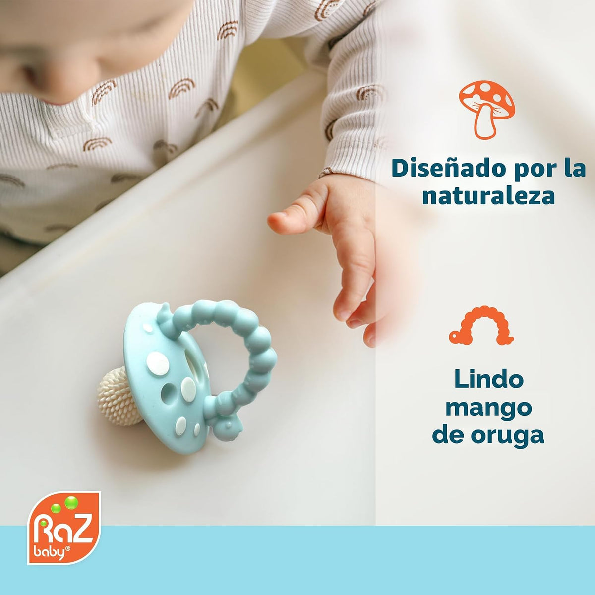 RaZbaby - Mordedor de silicona suave para bebés de 3 meses o más, c...