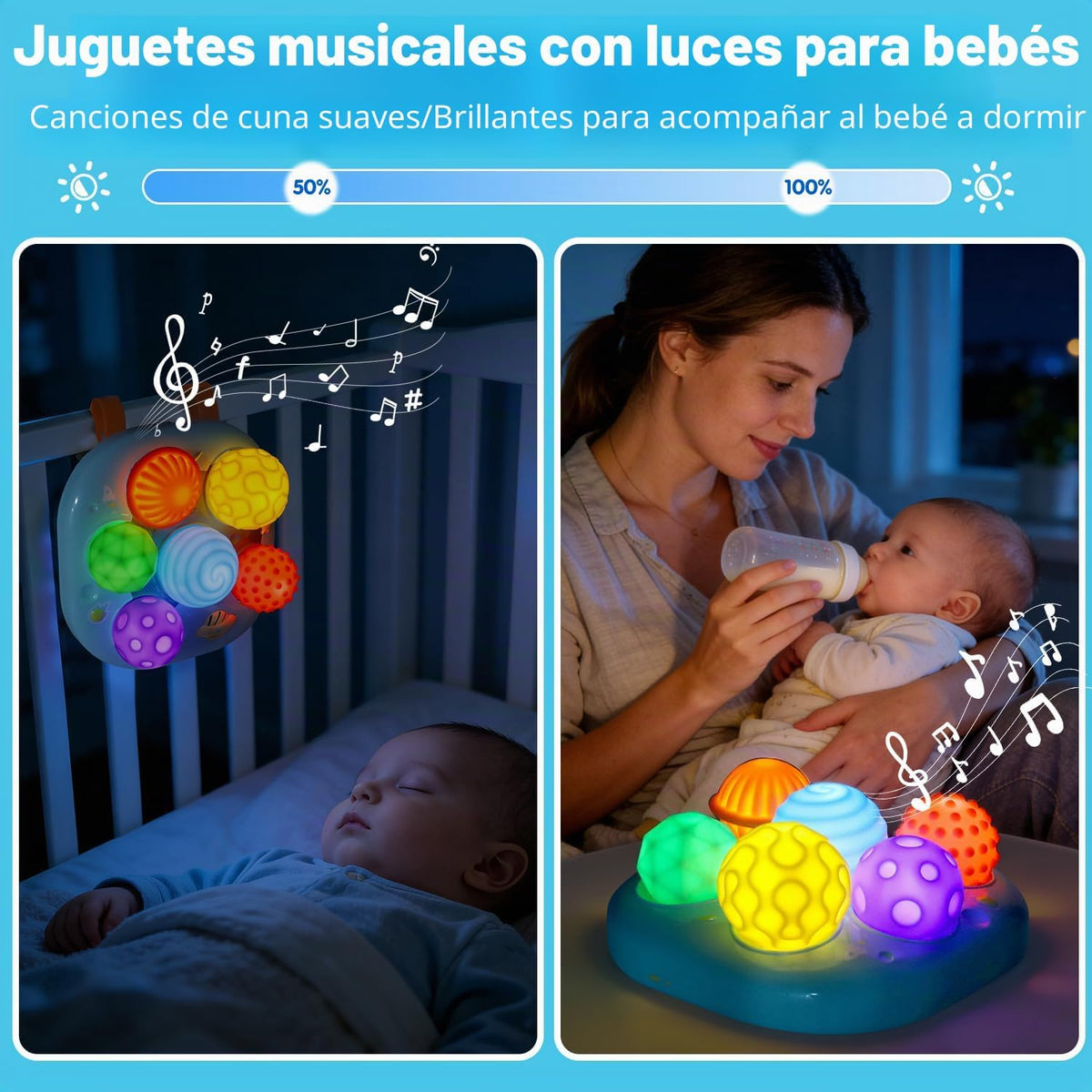 Tsomtto Pelotas sensoriales para bebés de 6 a 12 meses iluminan el...