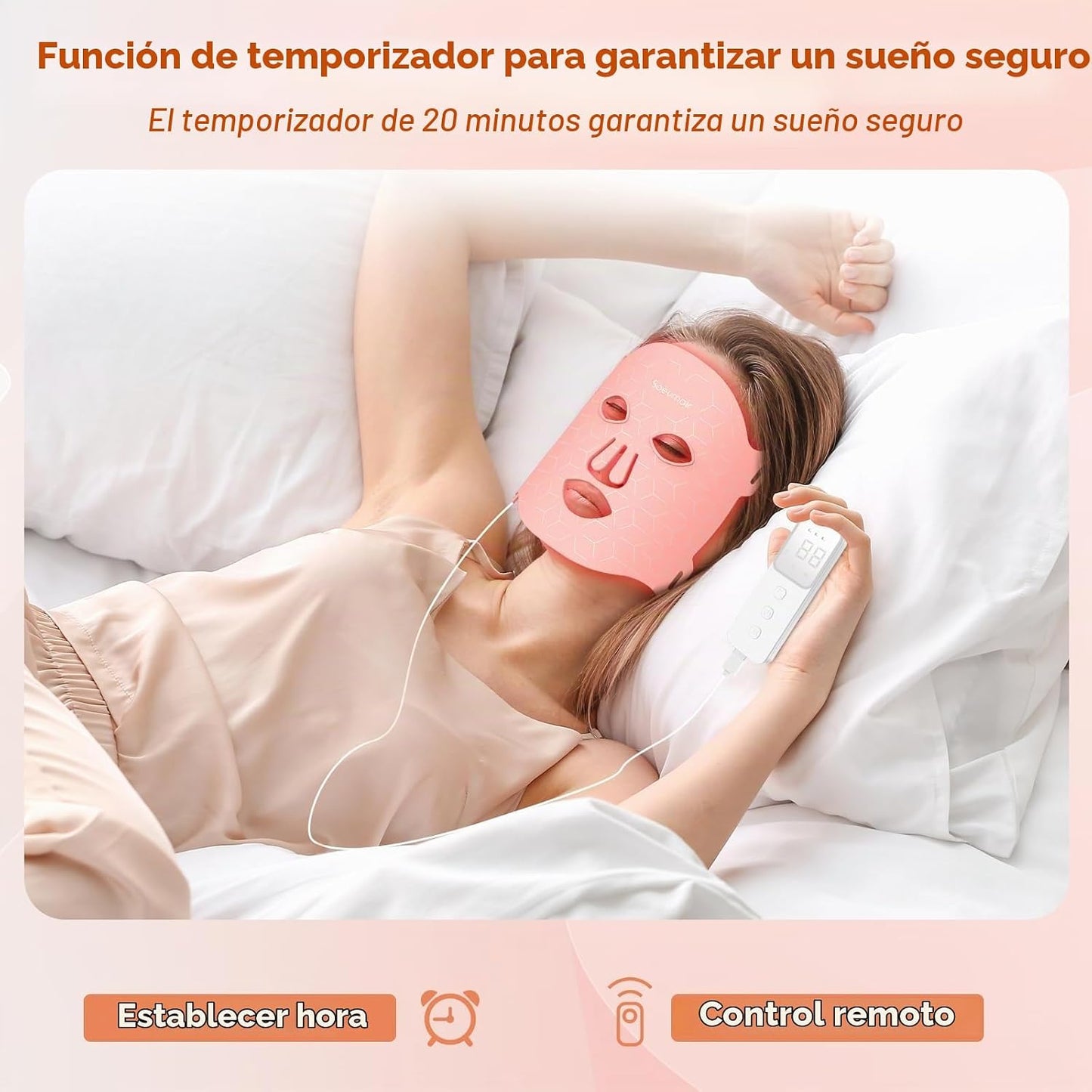 Soeumoir Máscara de terapia de luz roja para cara, terapia de luz L...