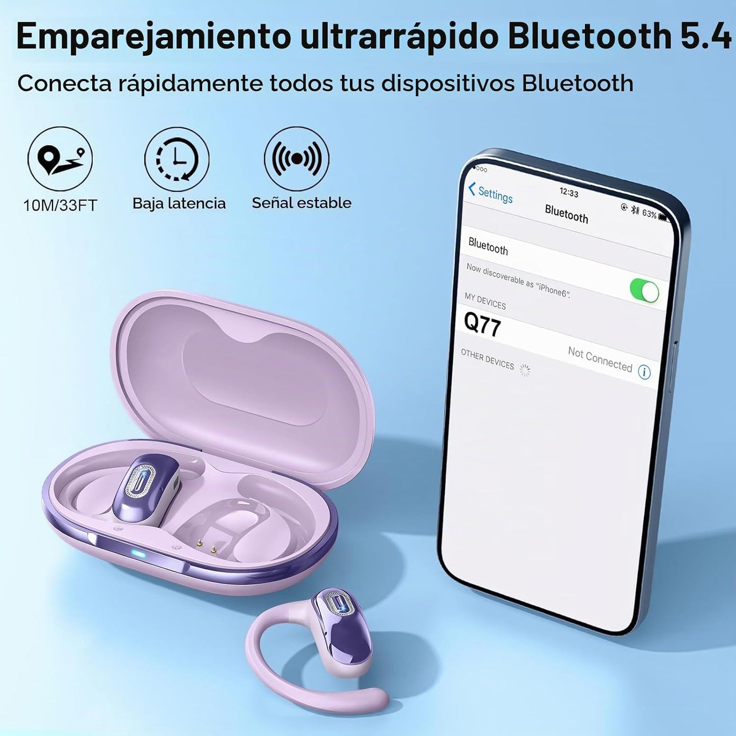 Auriculares abiertos, NUEVOS auriculares supraaurales con 4 micrófo...