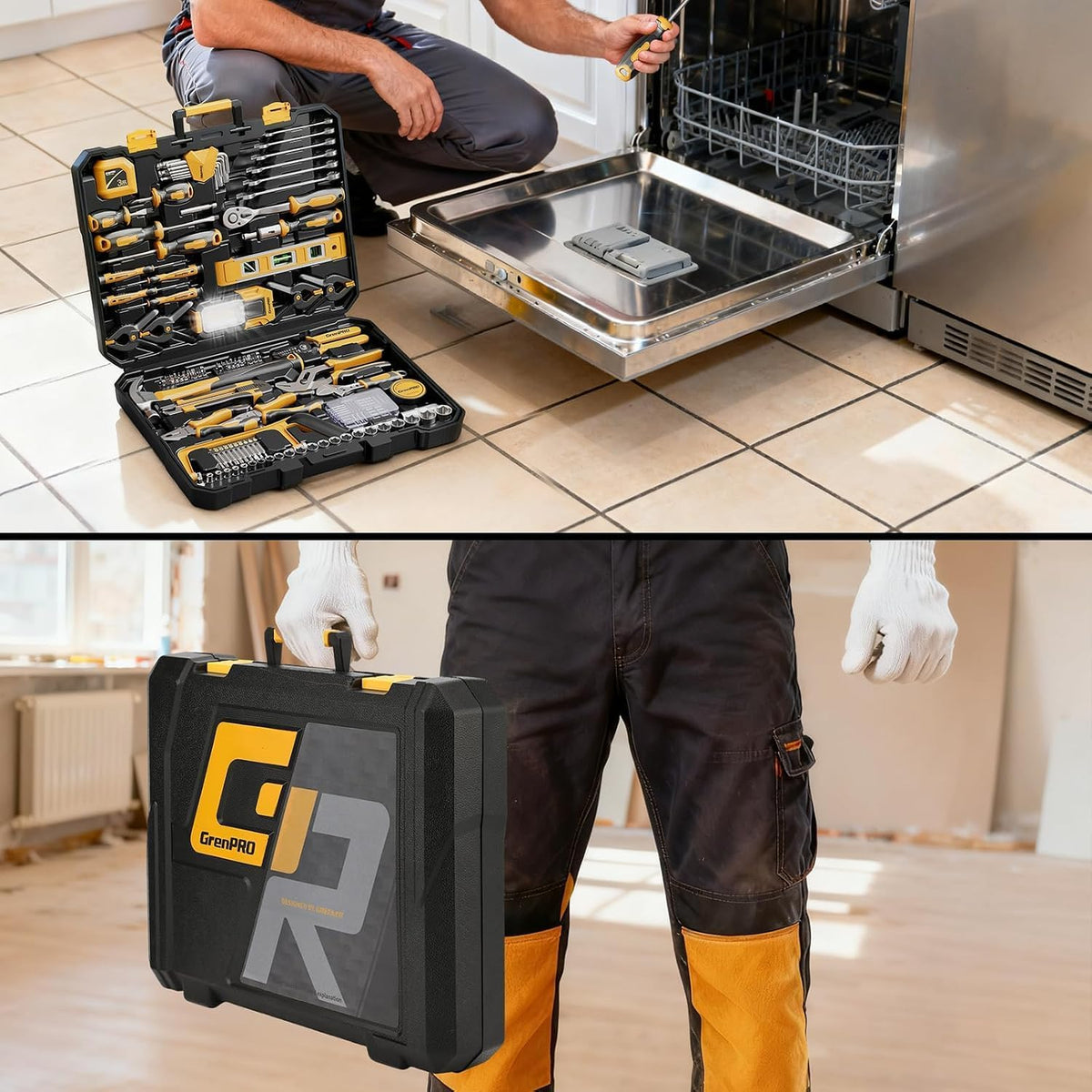 GRENPRO - Juego de herramientas de 239 piezas para el hogar, kit bá...