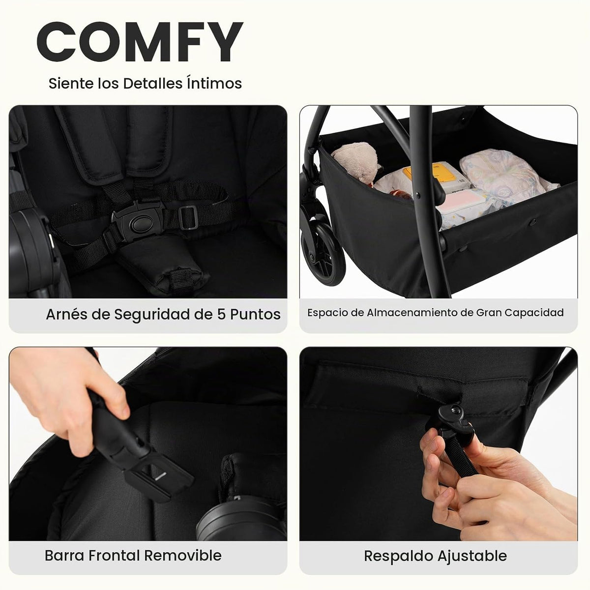 INFANS Cochecito de bebé 2 en 1, cochecito convertible con moisés,...