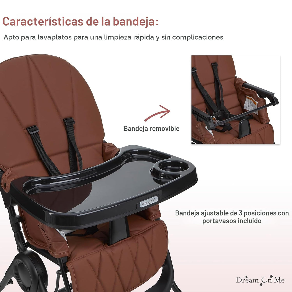 Dream On Me Silla alta para merienda y almacenamiento | Silla de al...