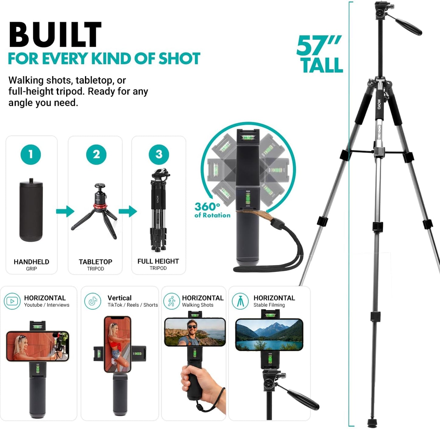 Kit de vlogging Movo iVlogger-PRO con trípode completo para iPhone\...