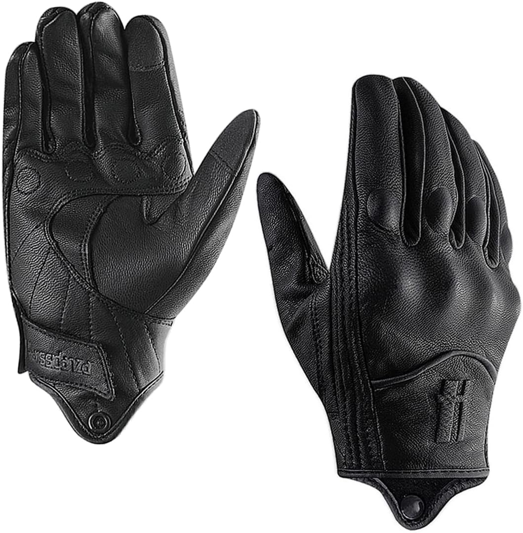 Harssidanzar Guantes de moto para mujer, guantes de cuero para moto...