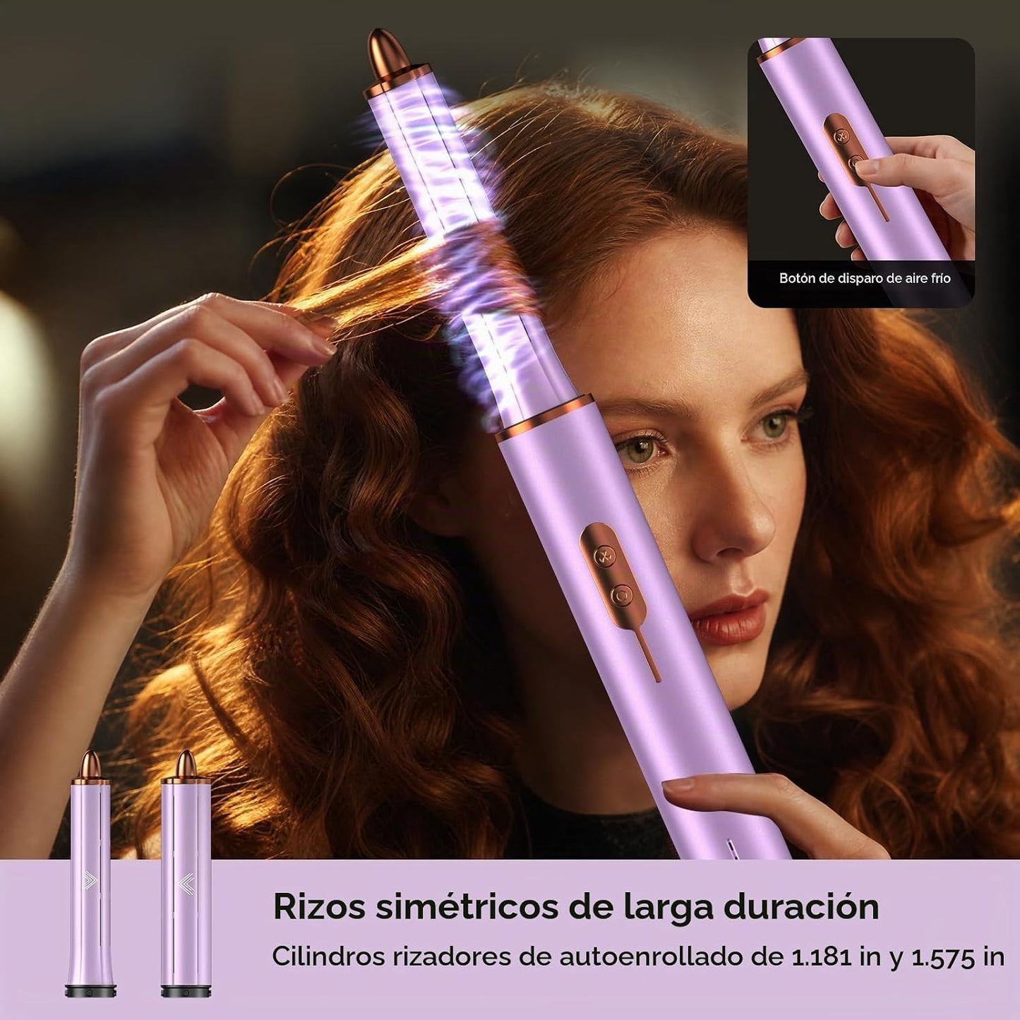 Secador de pelo de iones negativos 7 en 1, juego de estilizadores d...