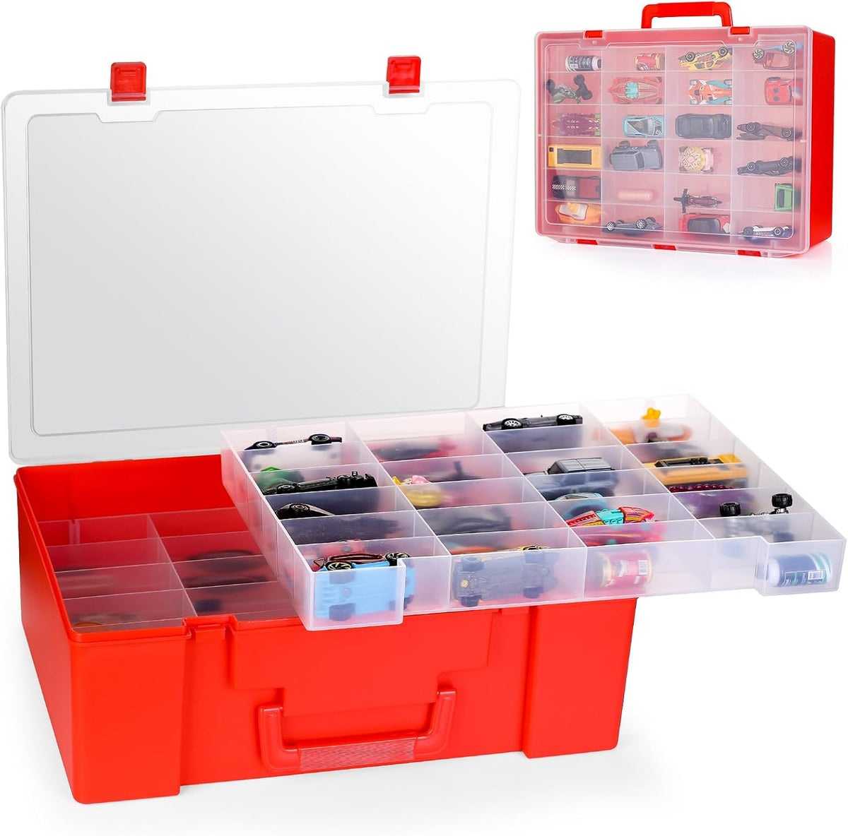 RHCOM Organizador de juguetes. 72 compartimentos. Caja de almacenam...