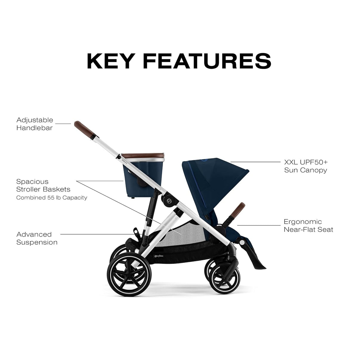 Cybex Gazelle S Cochecito Modular Doble para Bebé y Niño Pequeño In...