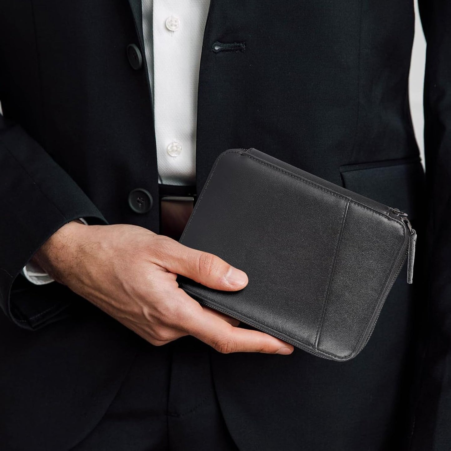 Polare - Cartera de piel de napa, para pasaporte familiar, para 4 p...