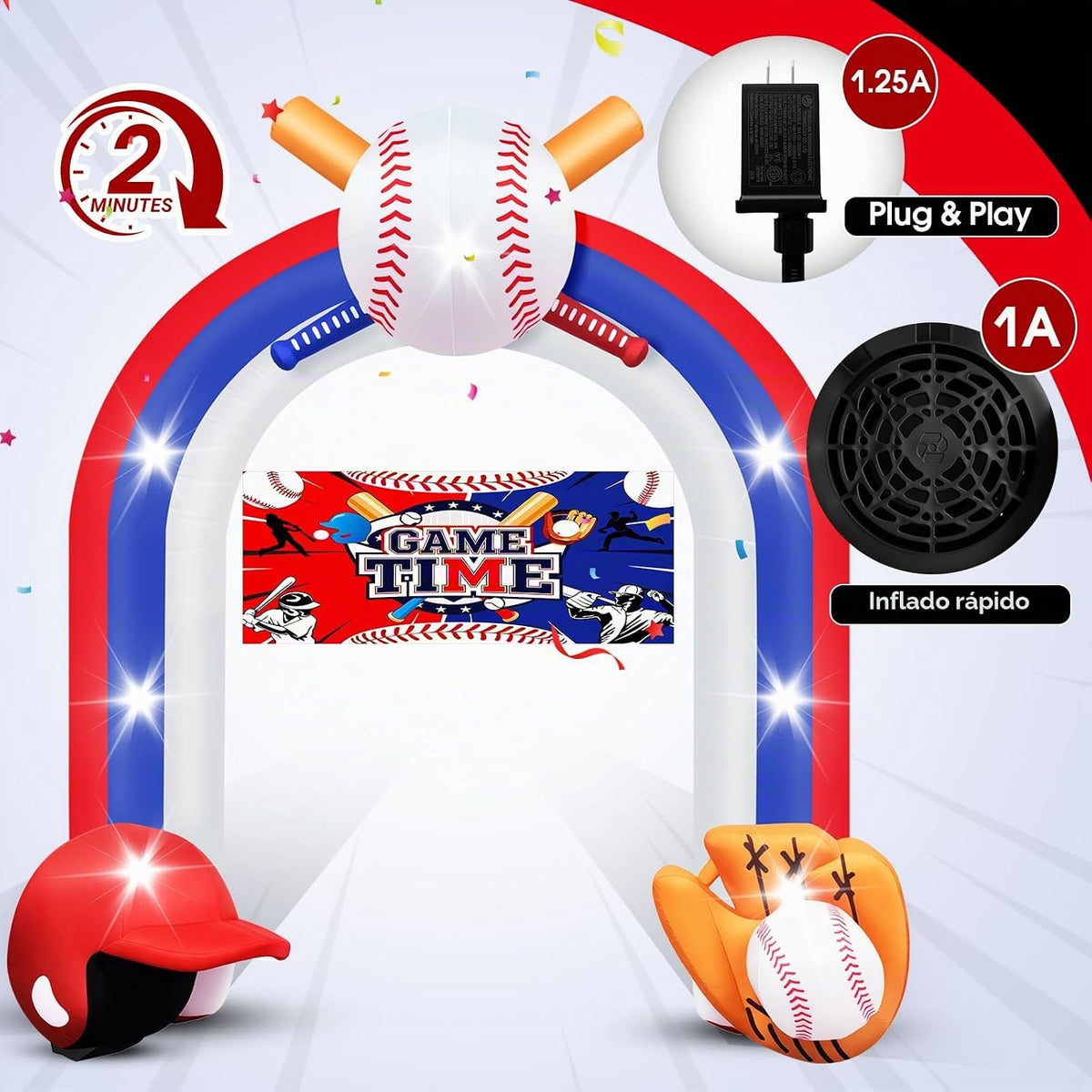 Arco inflable gigante de 9 pies para decoración de fiesta de béisbo...