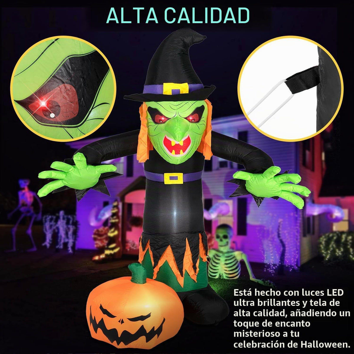ININ - Decoraciones inflables de Halloween de 8 pies para exterior...