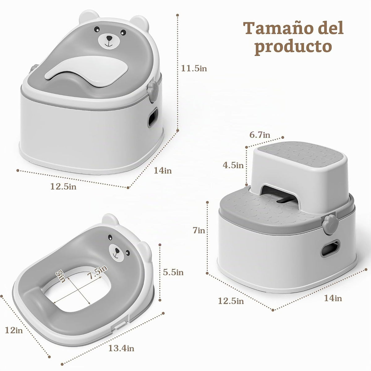 Inodoro de entrenamiento 3 en 1, orinal portátil, asiento de entren...