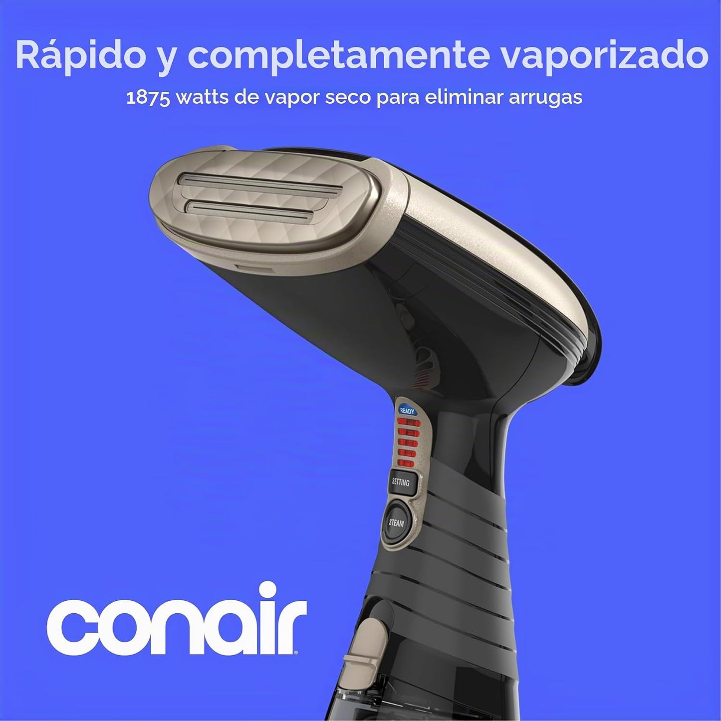 Conair Vaporizador de mano para ropa y tapicería, 3 accesorios, neg...