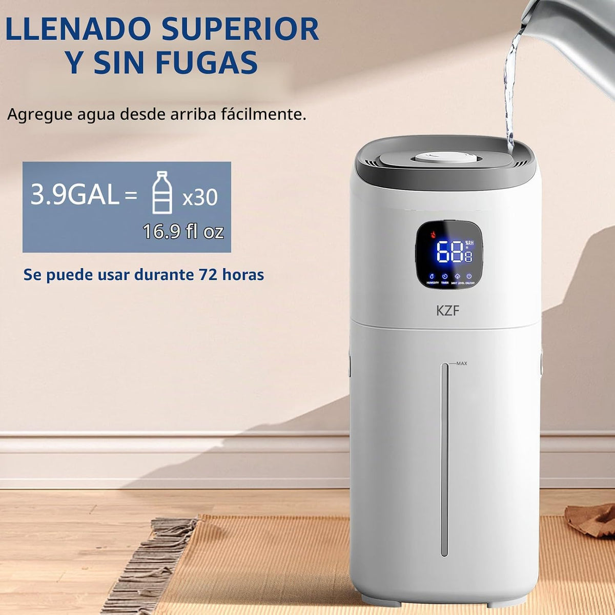 KZF Humidificadores para dormitorio, humidificador de habitación gr...