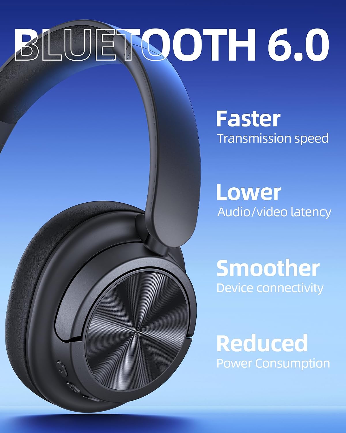 bmani Auriculares inalámbricos sobre la oreja de alta resolución de...