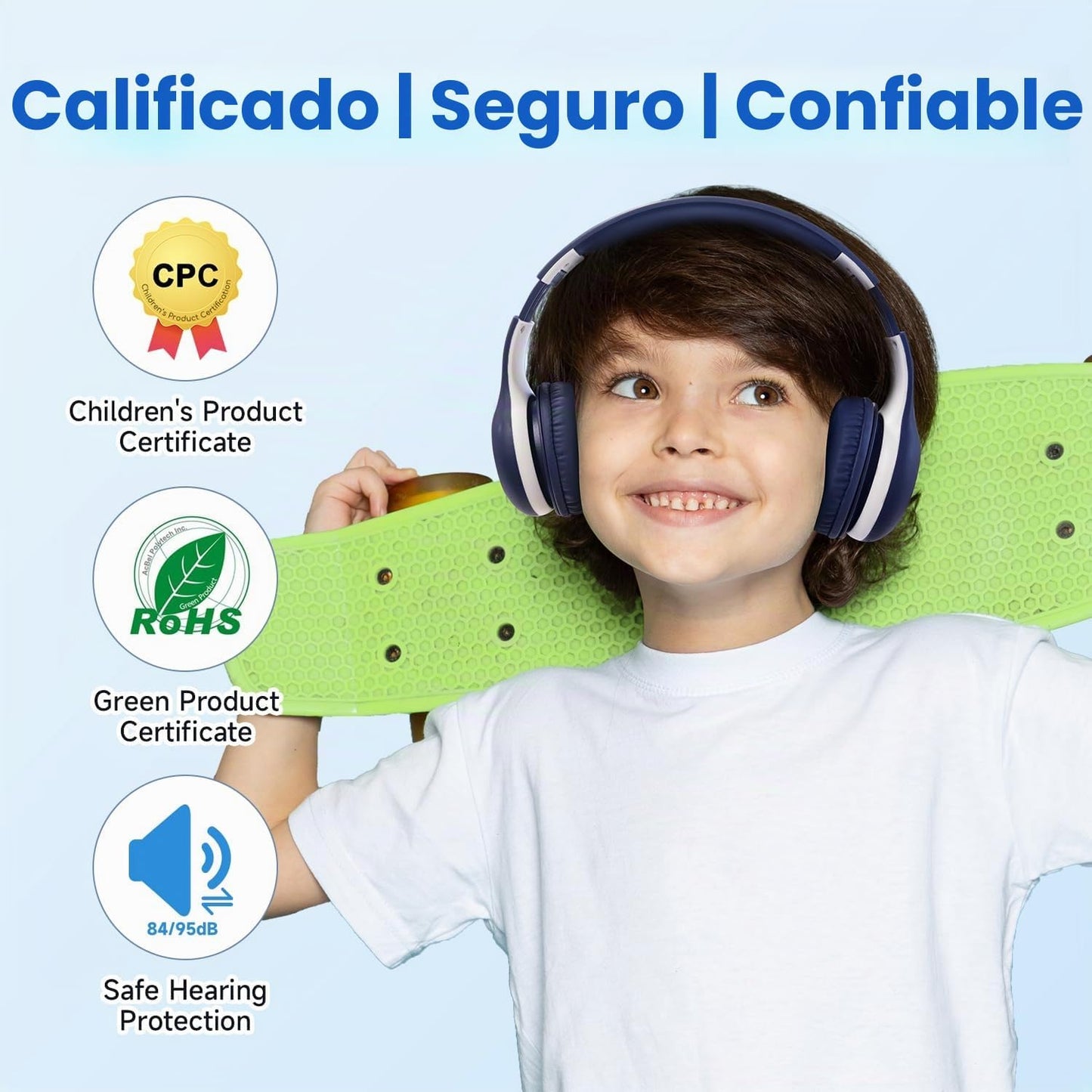 EarFun Paquete de 2 auriculares Bluetooth para niños, Auriculares K...