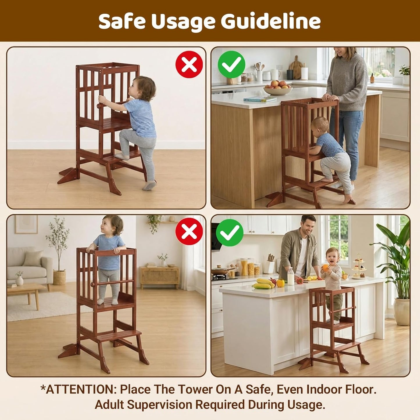 COSYLAND Torre de Pie para Niños Pequeños - Taburete de Cocina Ayud...