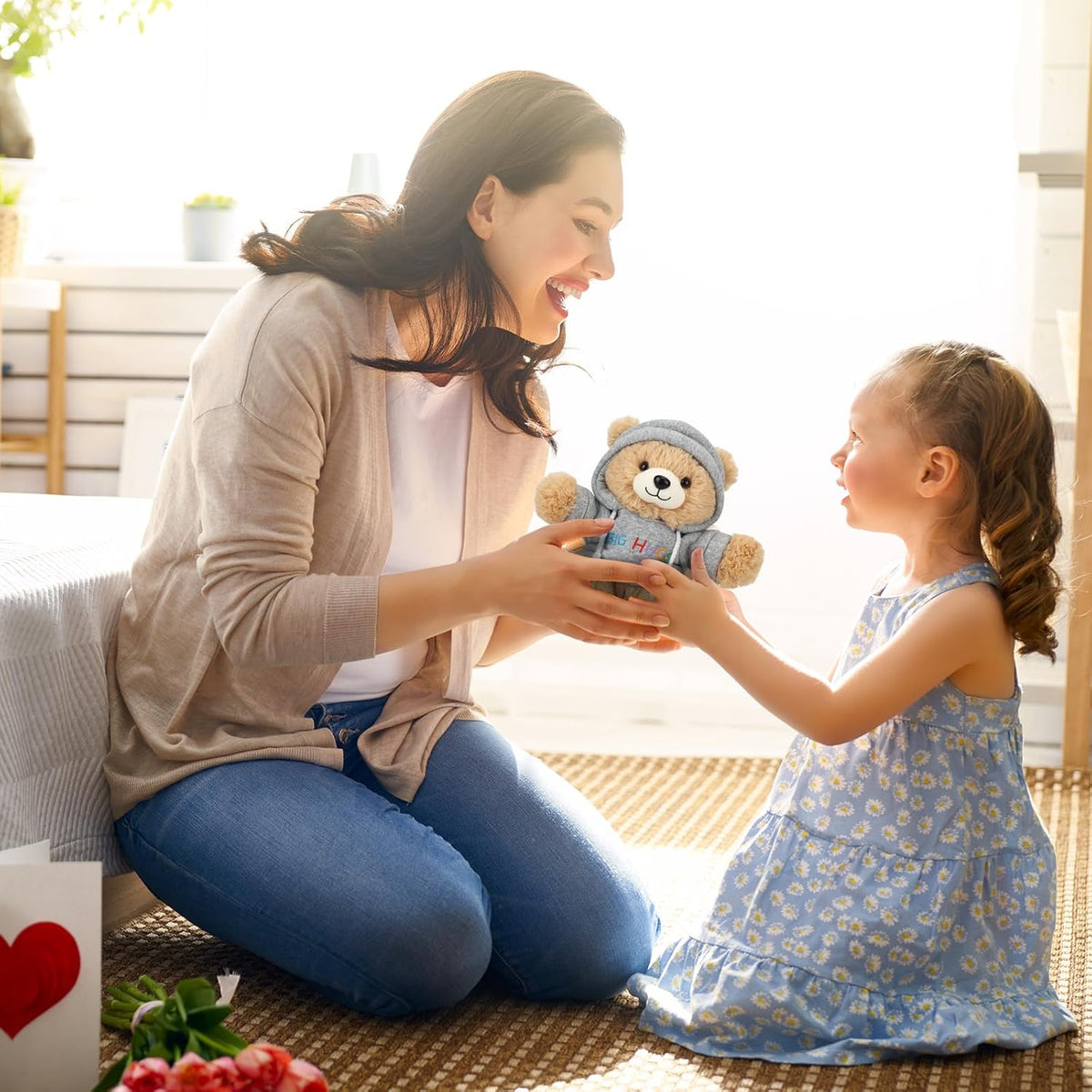 Osacoe Oso de peluche Big Hugs con caja de regalo, sudadera extraíb...