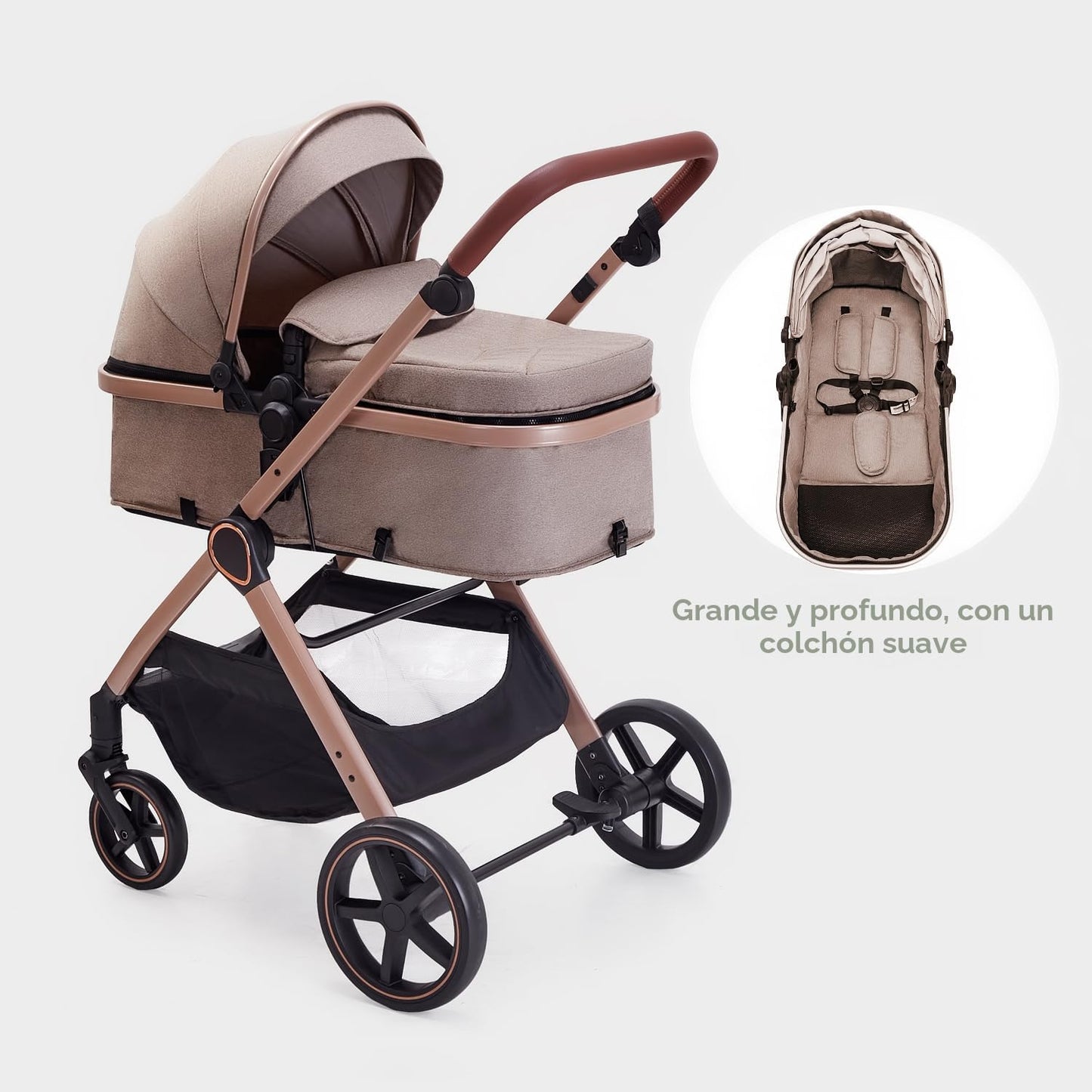 Lortsybab Cochecito de bebé 2 en 1, cochecito convertible para bebé...