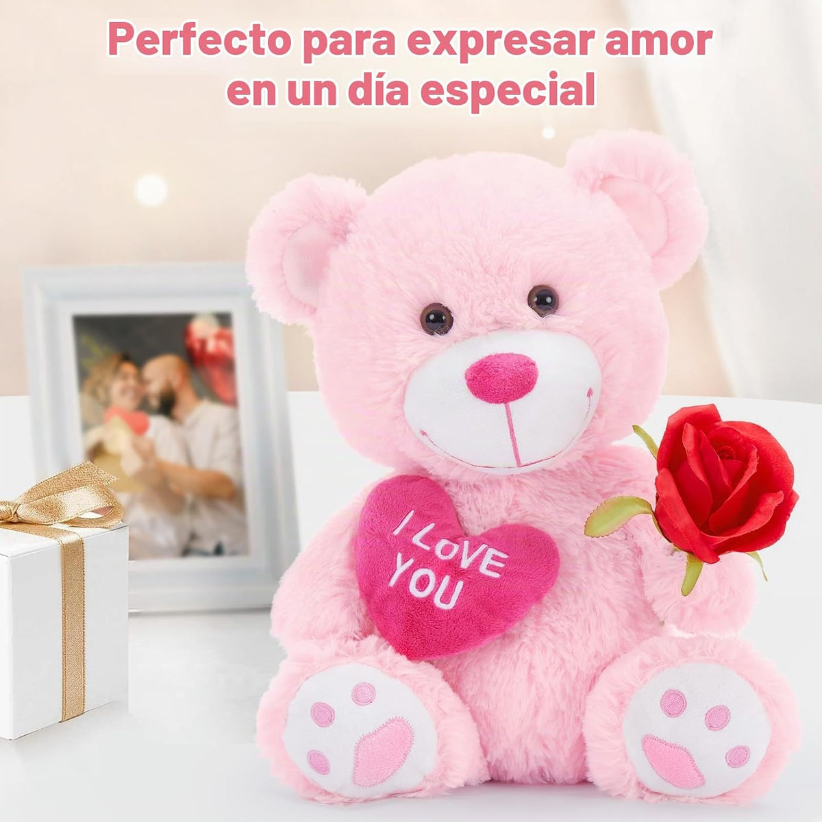 MaoGoLan Osito de Peluche Pequeño con Corazón Rojo, Osito de Peluch...