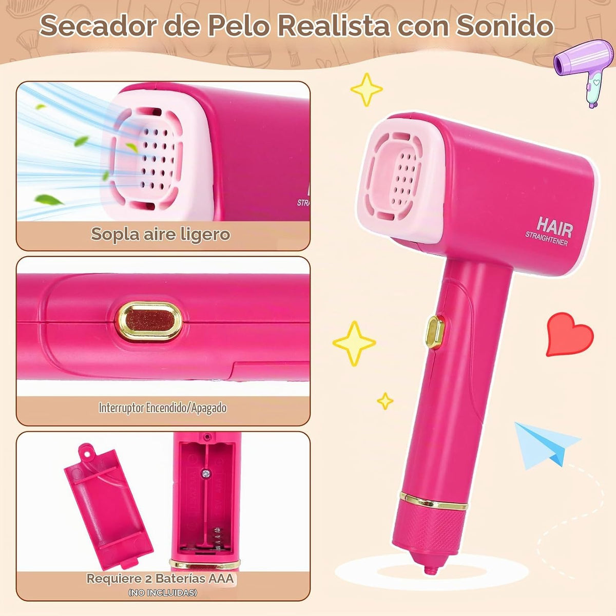 Cabeza de muñeca para peinar el cabello para niños | Accesorios par...