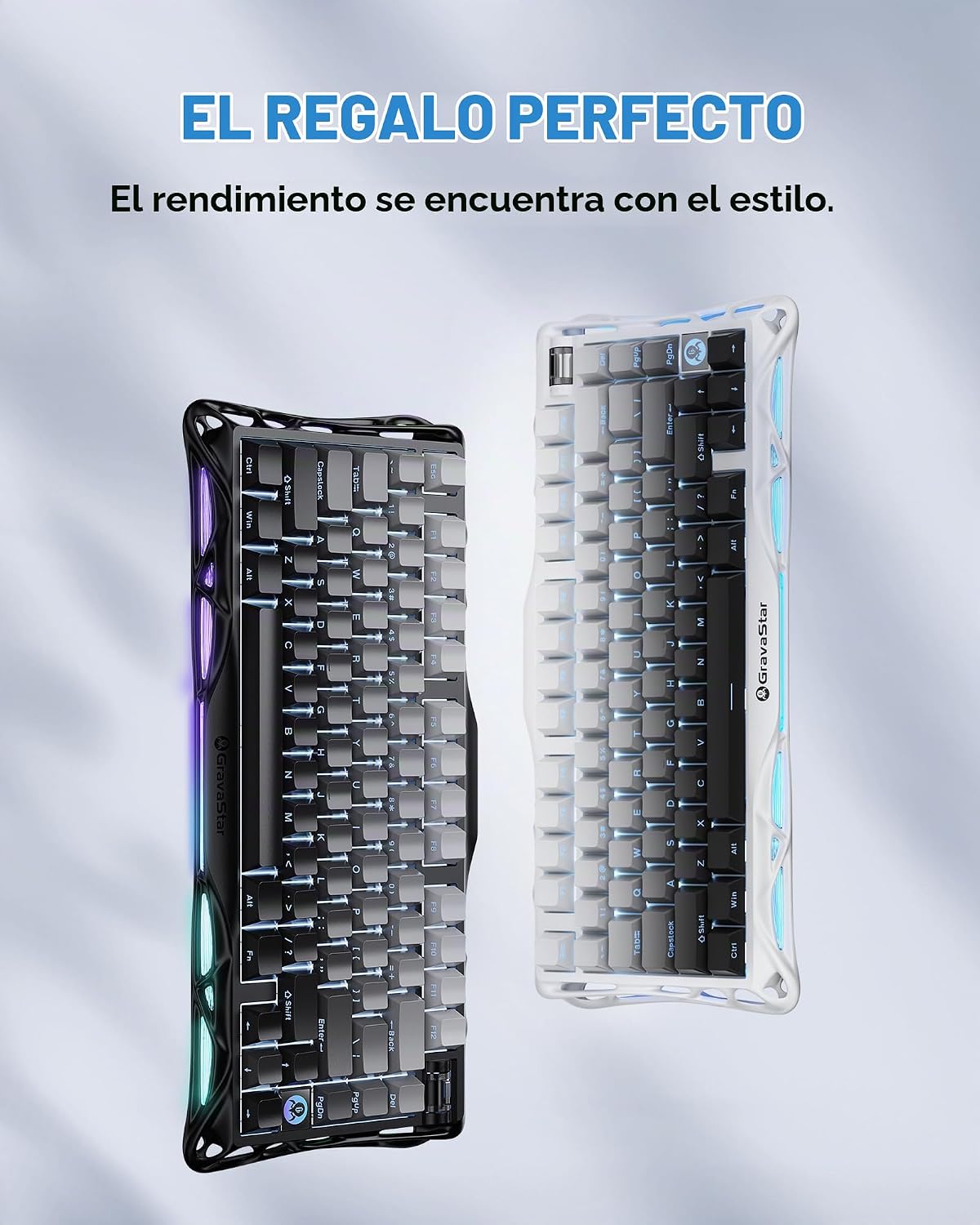 GravaStar Teclado mecánico inalámbrico Mercury K1 75% para juegos,...