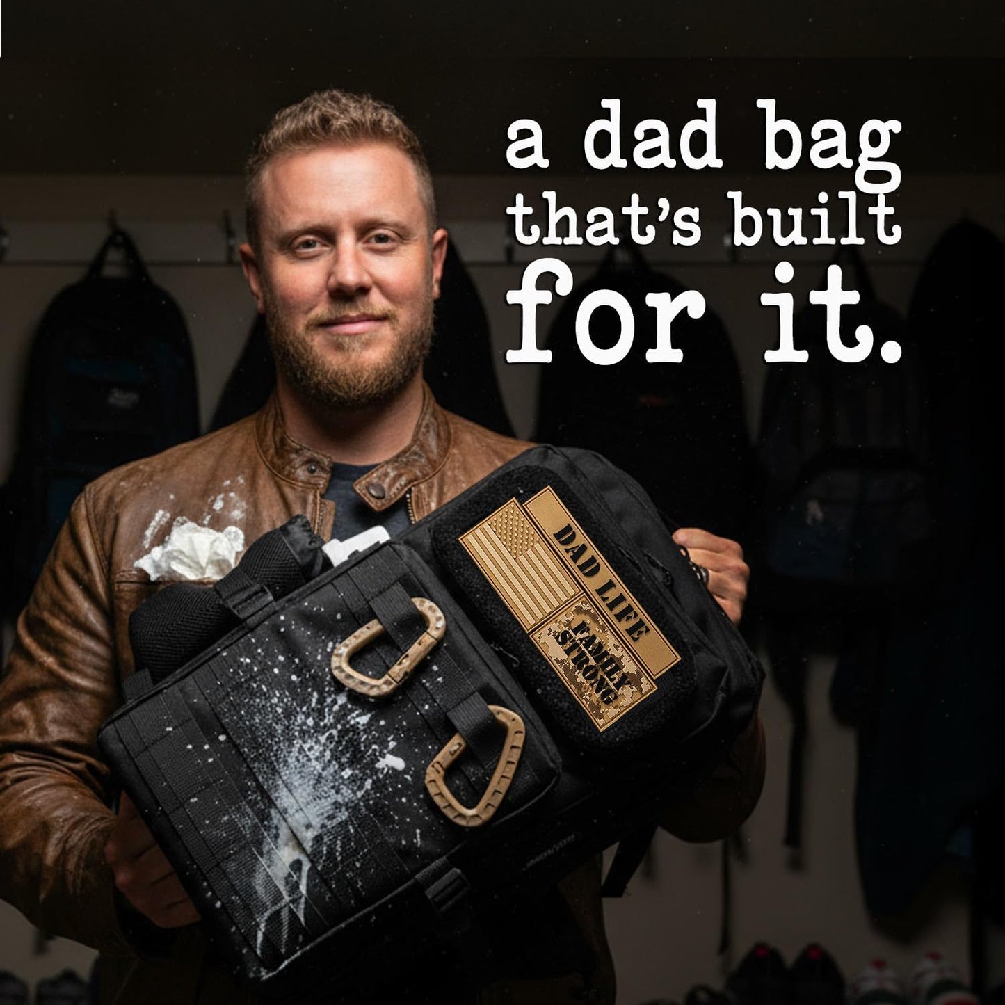ActiveDoodie Bolsa de pañales para papá para hombre con parches ext...