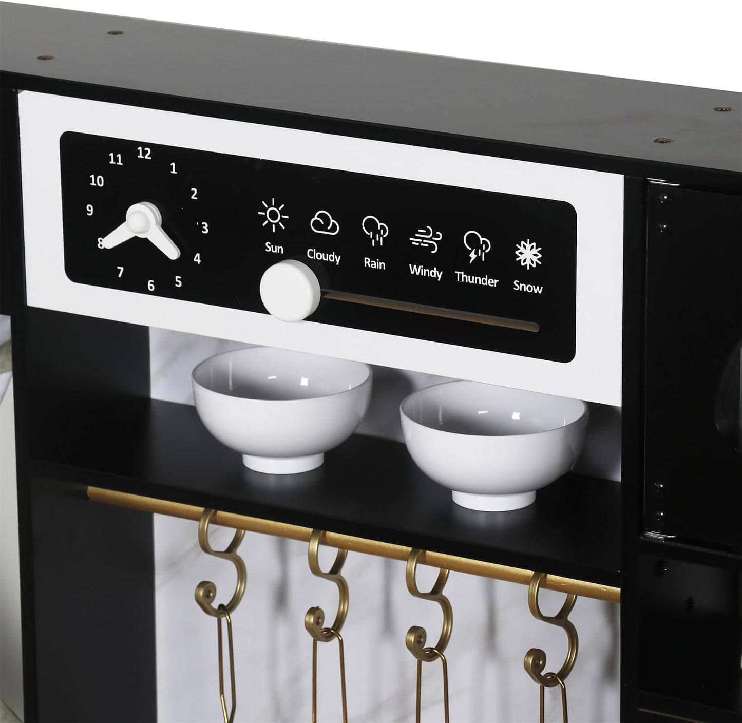 Cocina de juego de madera con luz y sonido, fregadero de juguetes y...