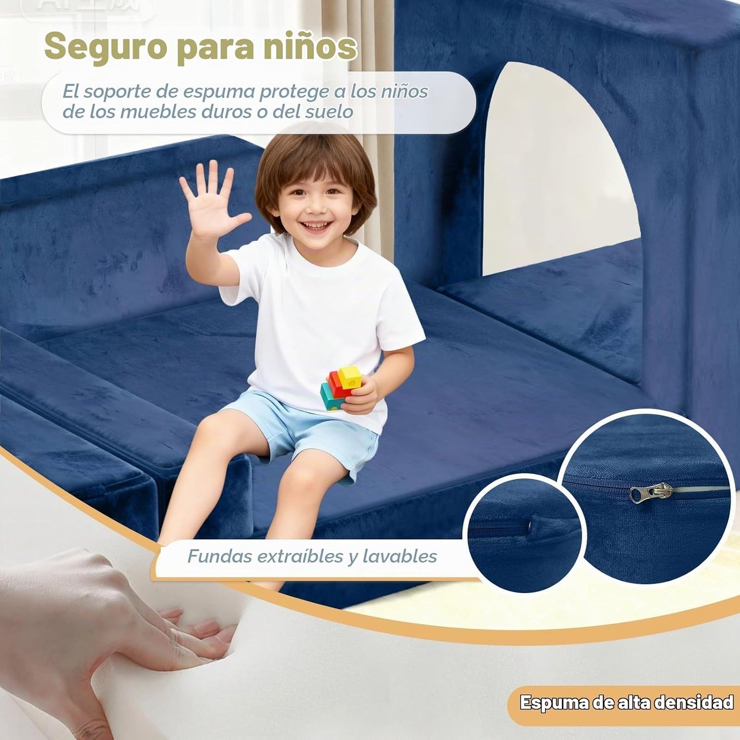 Decmuerx Sofá modular de juego para niños, 12 piezas, sofá modular...