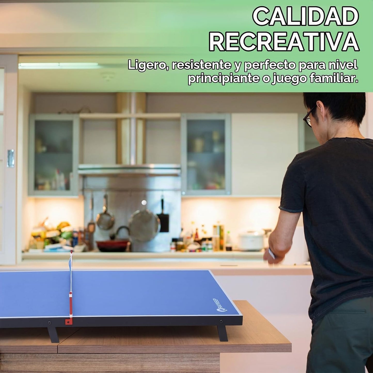 RAYKEEP Mini mesa de tenis de mesa plegable, mesa de ping pong port...