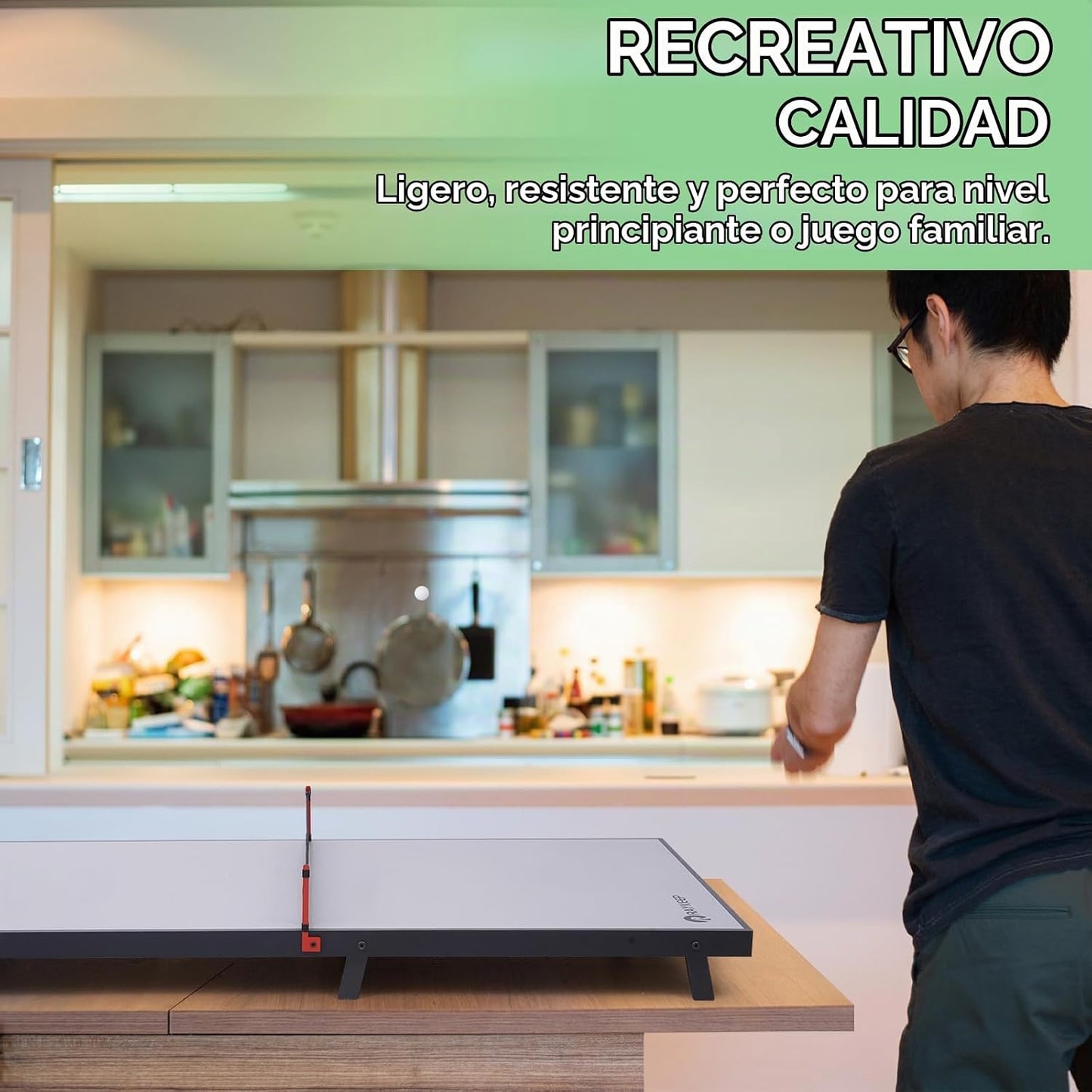 RAYKEEP Mini mesa de tenis de mesa plegable, mesa de ping pong port...