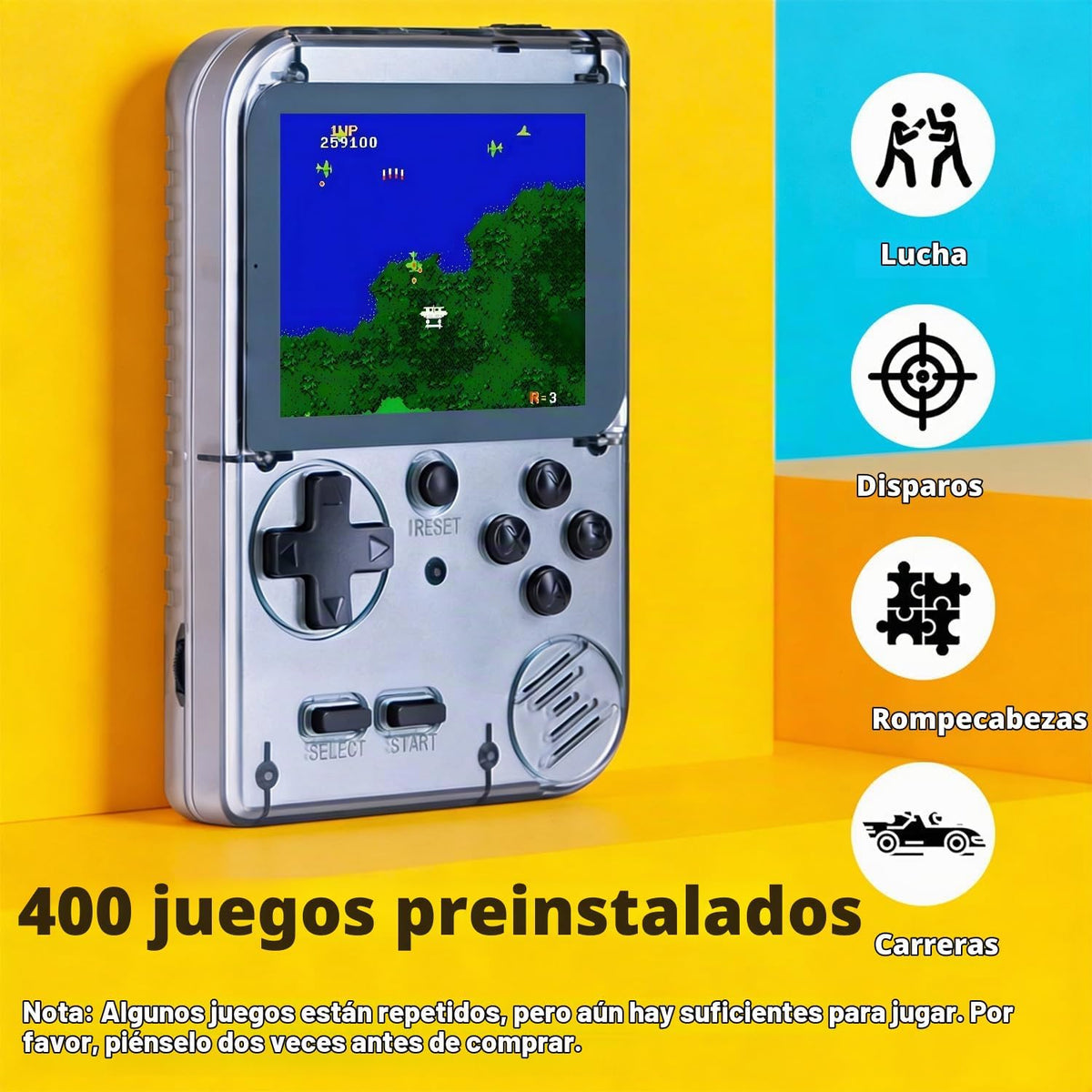 Consola de juegos portátil para niños precargada 400 juegos clásico...