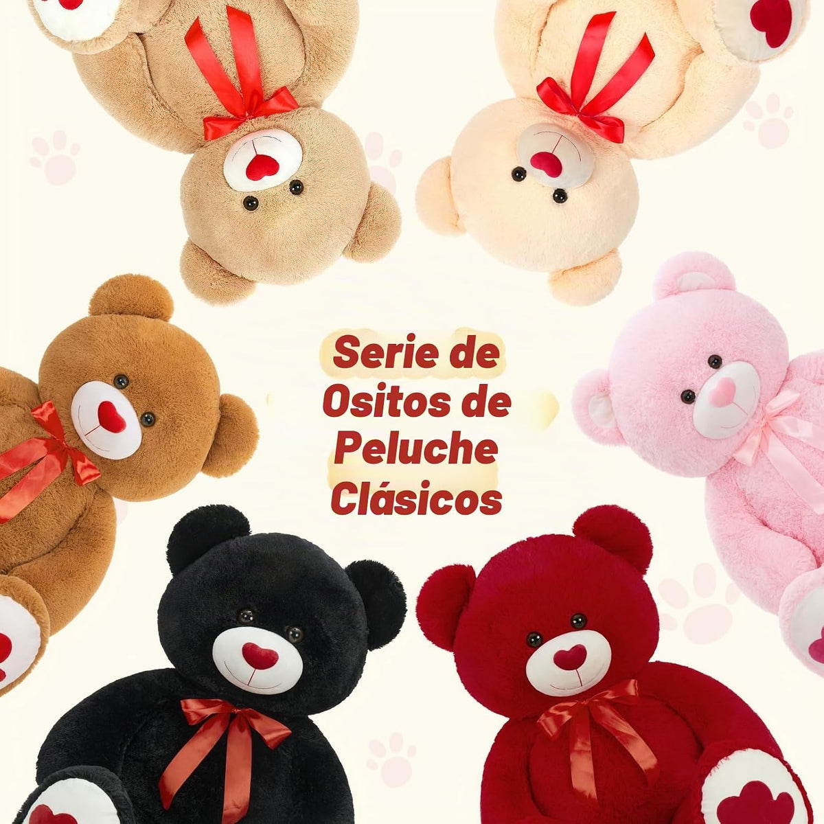MaoGoLan Oso de peluche rojo gigante de 47 pulgadas, animal de pelu...