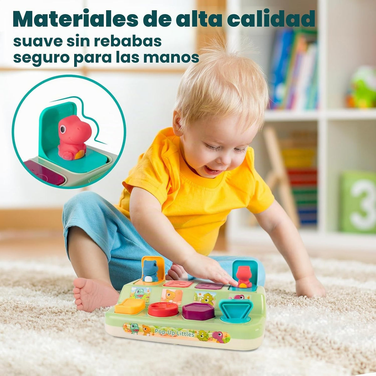 Juguete sensorial de dinosaurio emergente de causa y efecto: juguet...