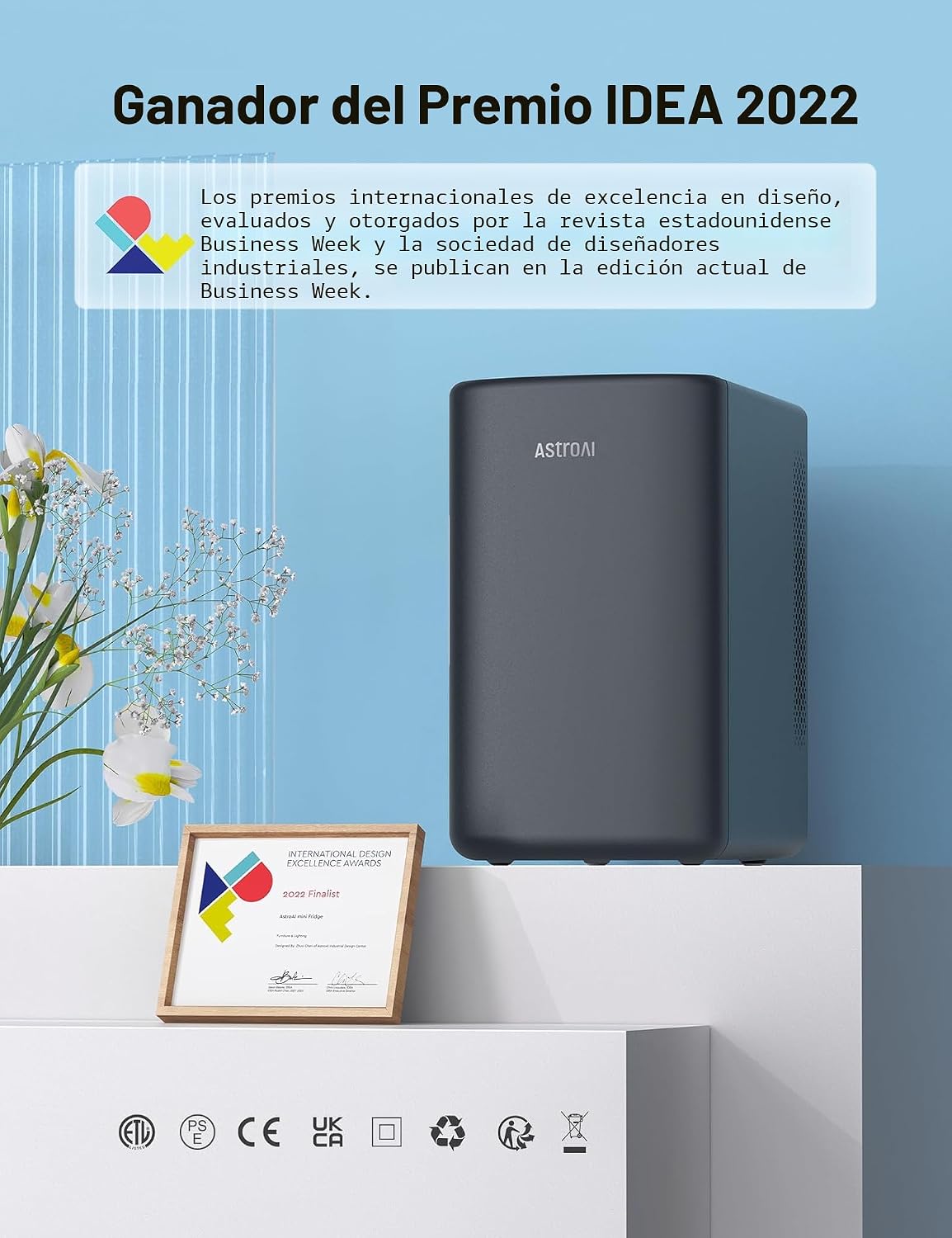 AstroAI Mini Nevera 2.0 Gen, 6 Litros\/8 Latas Nevera de Maquillaje...