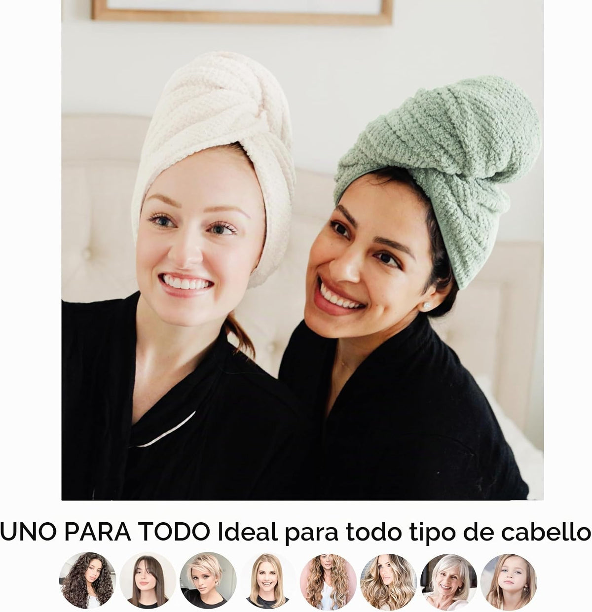 ROLSHOL 2 Paquetes Toallas Grandes de Microfibra para Cabello para...