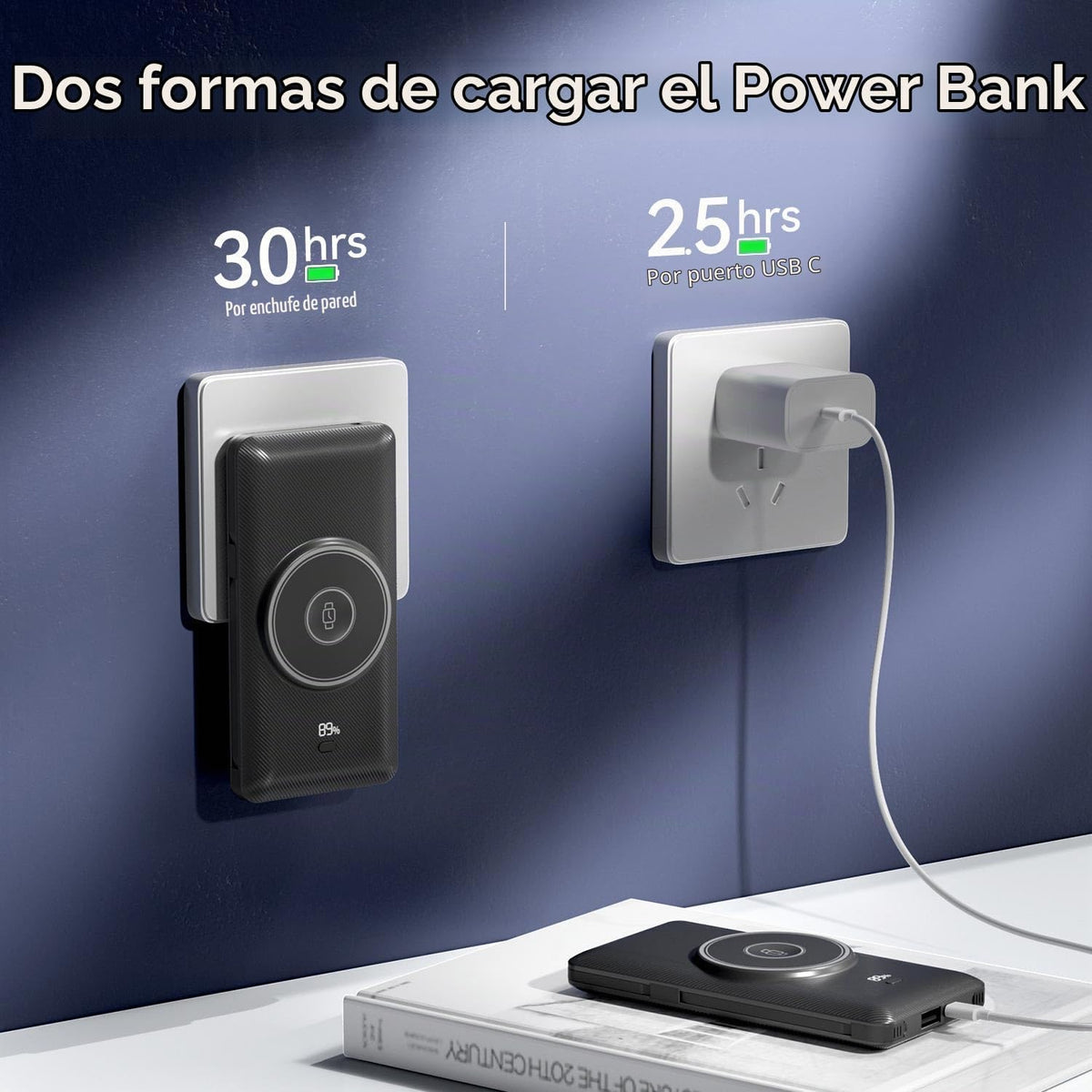 LUCKYFELLOW Banco de energía inalámbrico para teléfonos y Apple Wat...