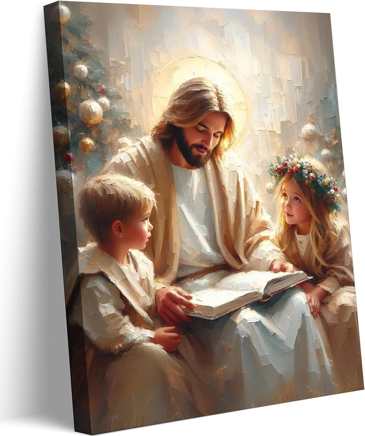 Lienzo de Jesús con niños, arte de pared de Jesús Jardín enseñando...