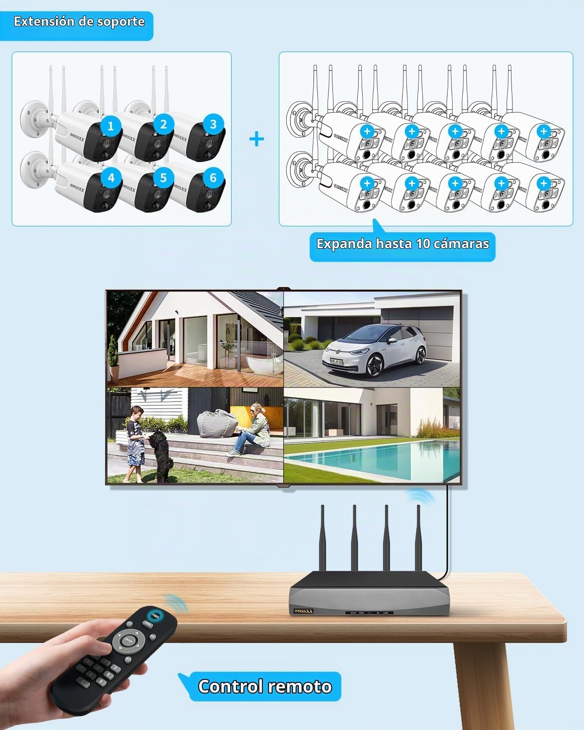 (Actualización 2026) Sistema de cámara de seguridad inalámbrica WiF...